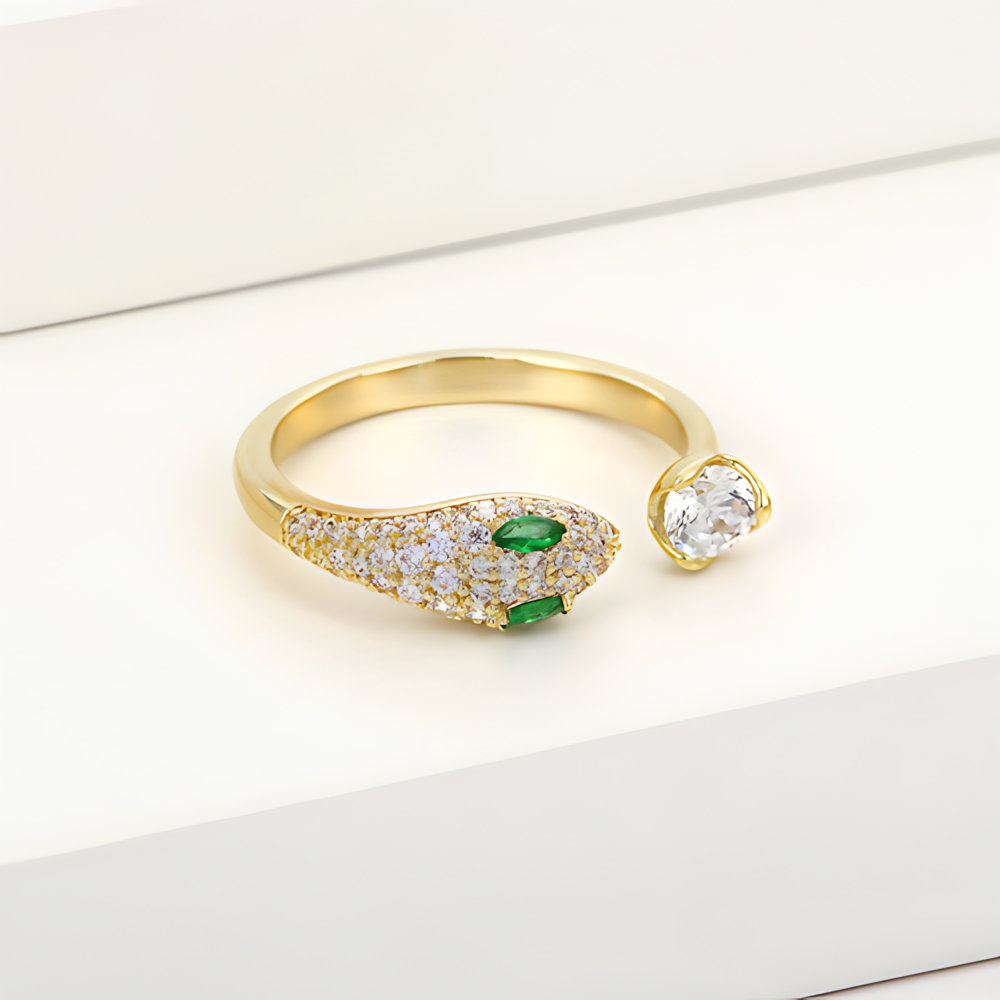 Anillo Serpiente con Perlas