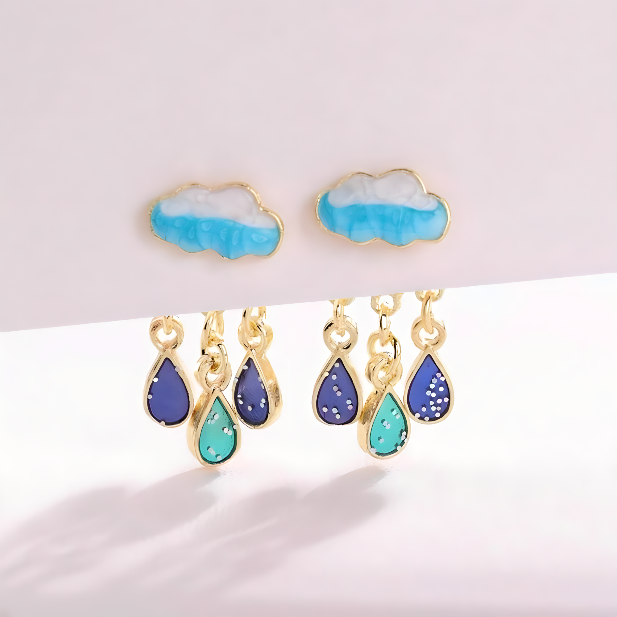 Aretes Nubes con Gotitas