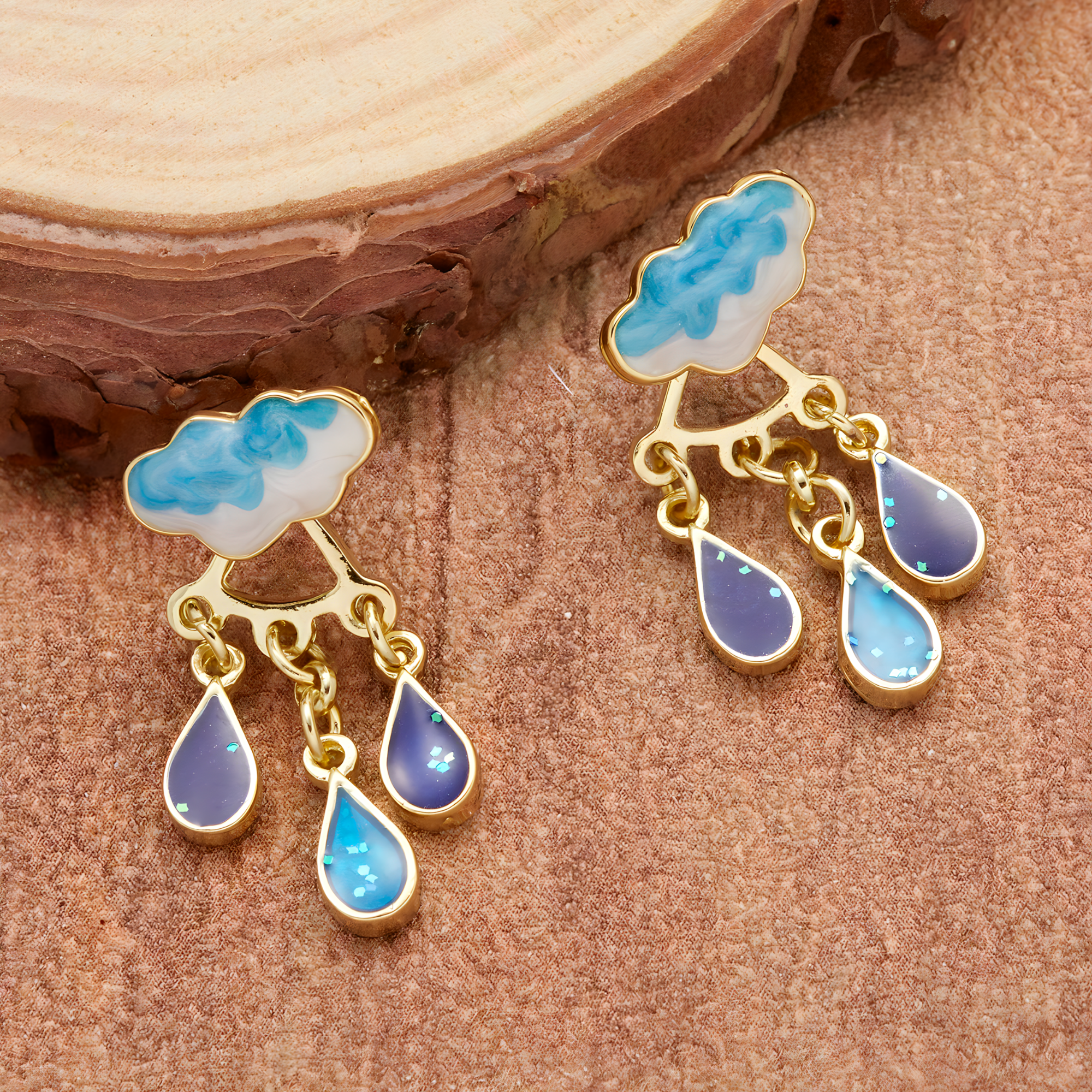 Aretes Nubes con Gotitas