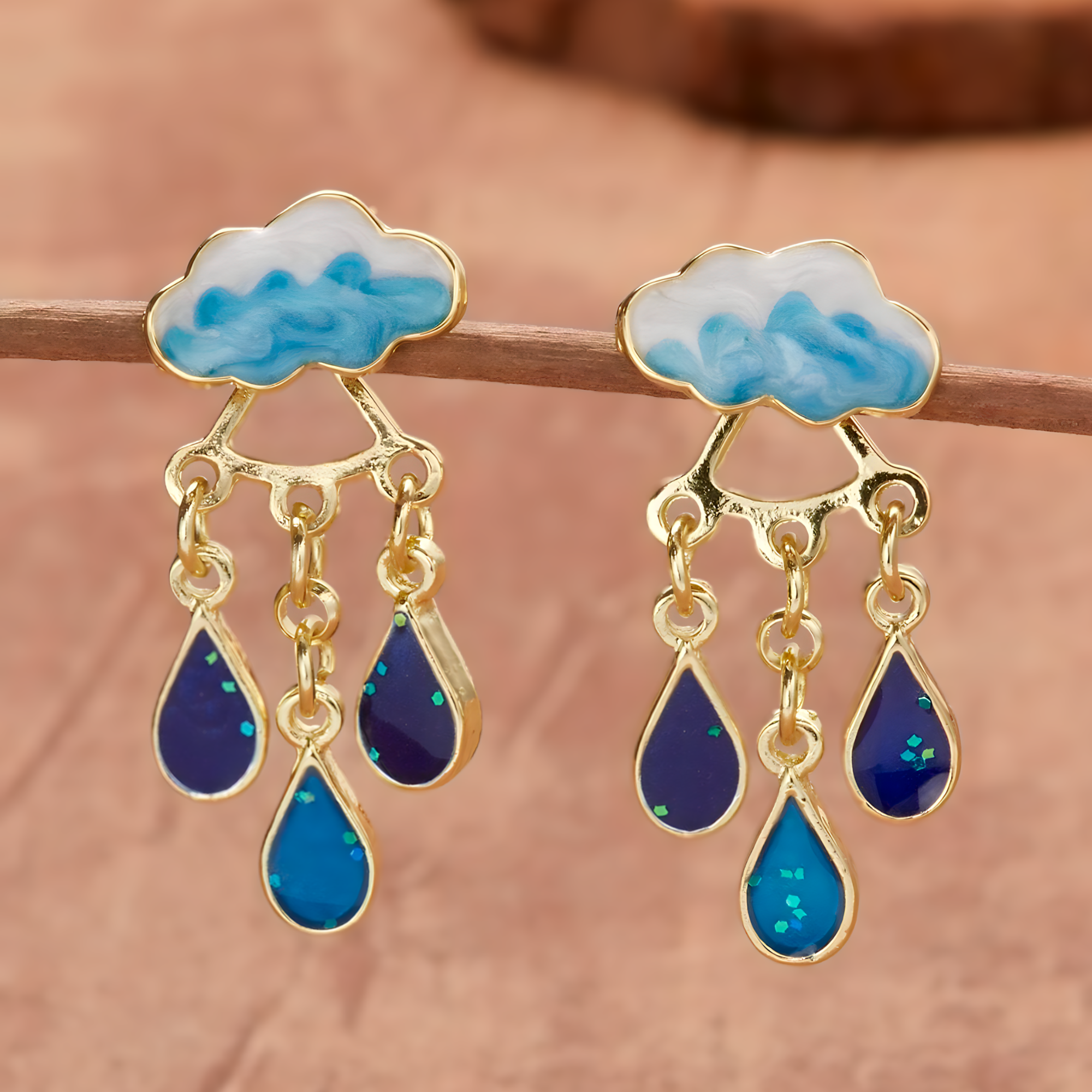 Aretes Nubes con Gotitas