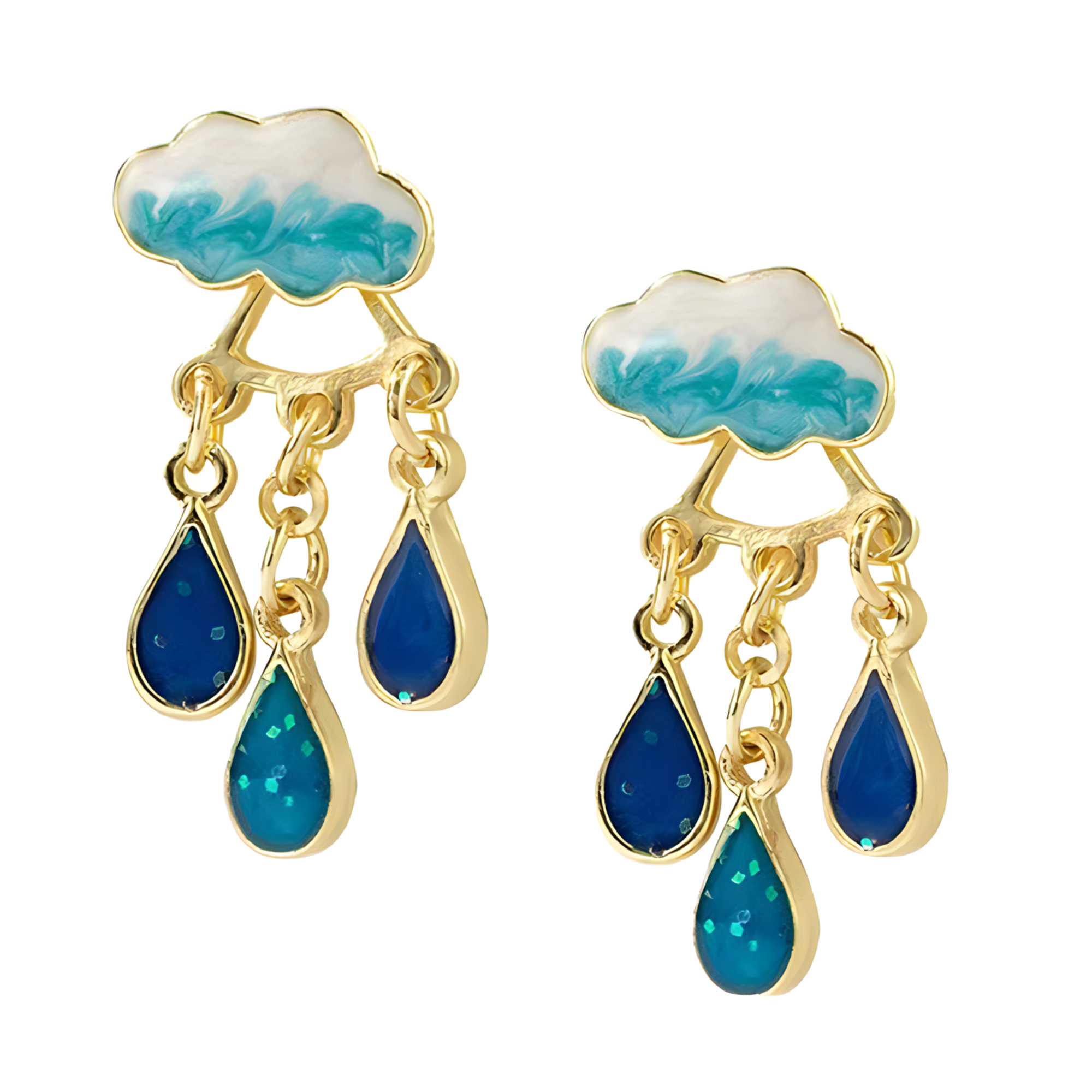 Aretes Nubes con Gotitas