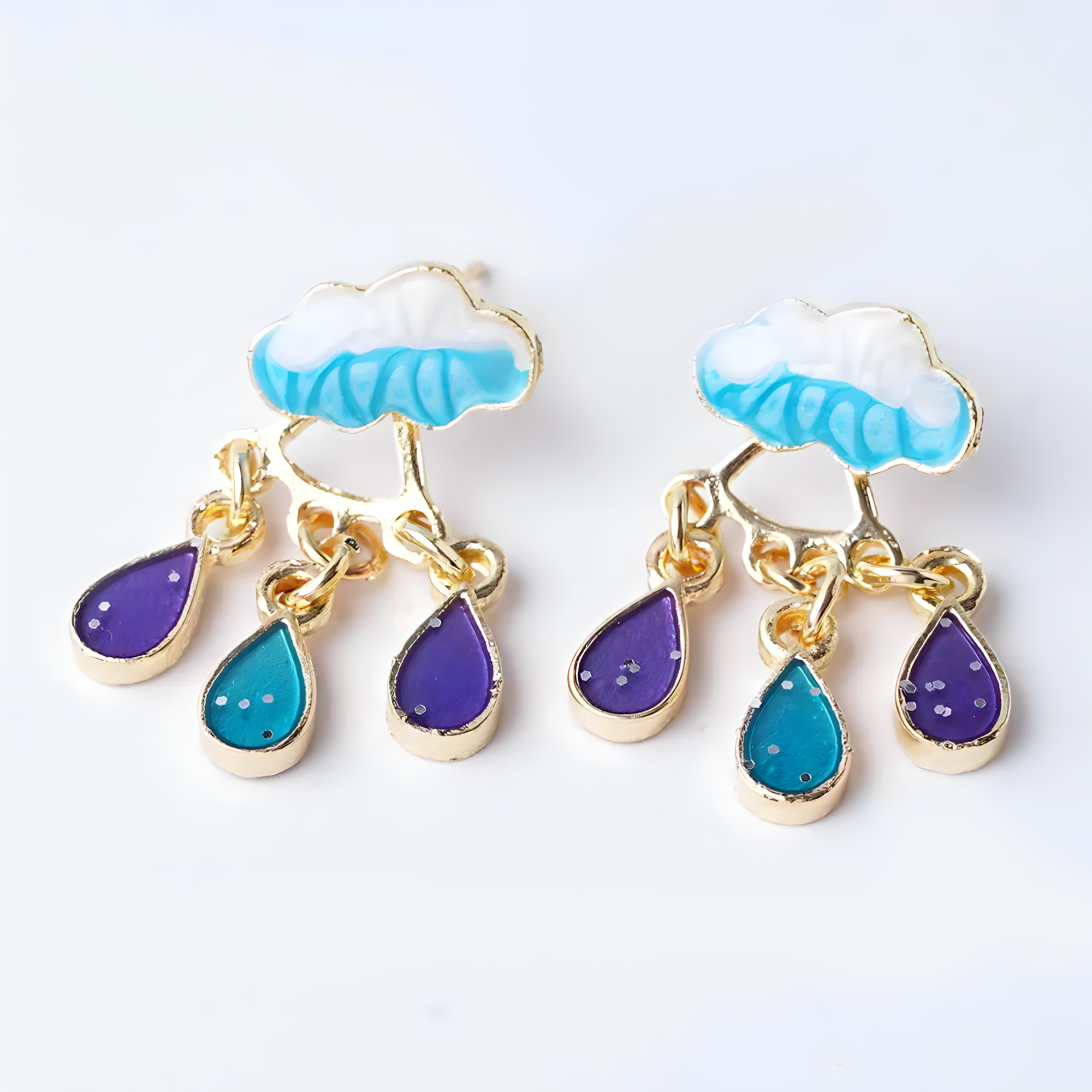Aretes Nubes con Gotitas