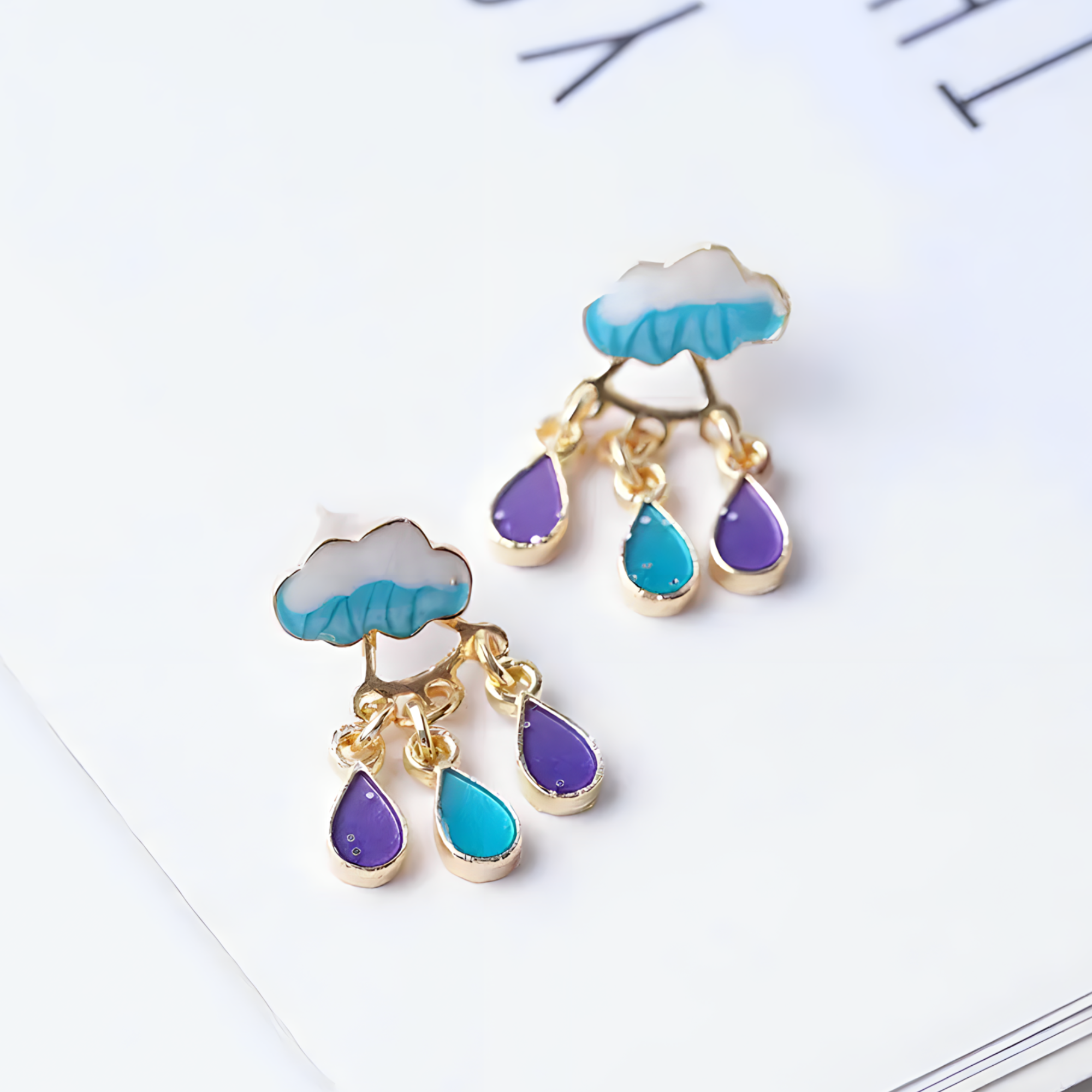 Aretes Nubes con Gotitas