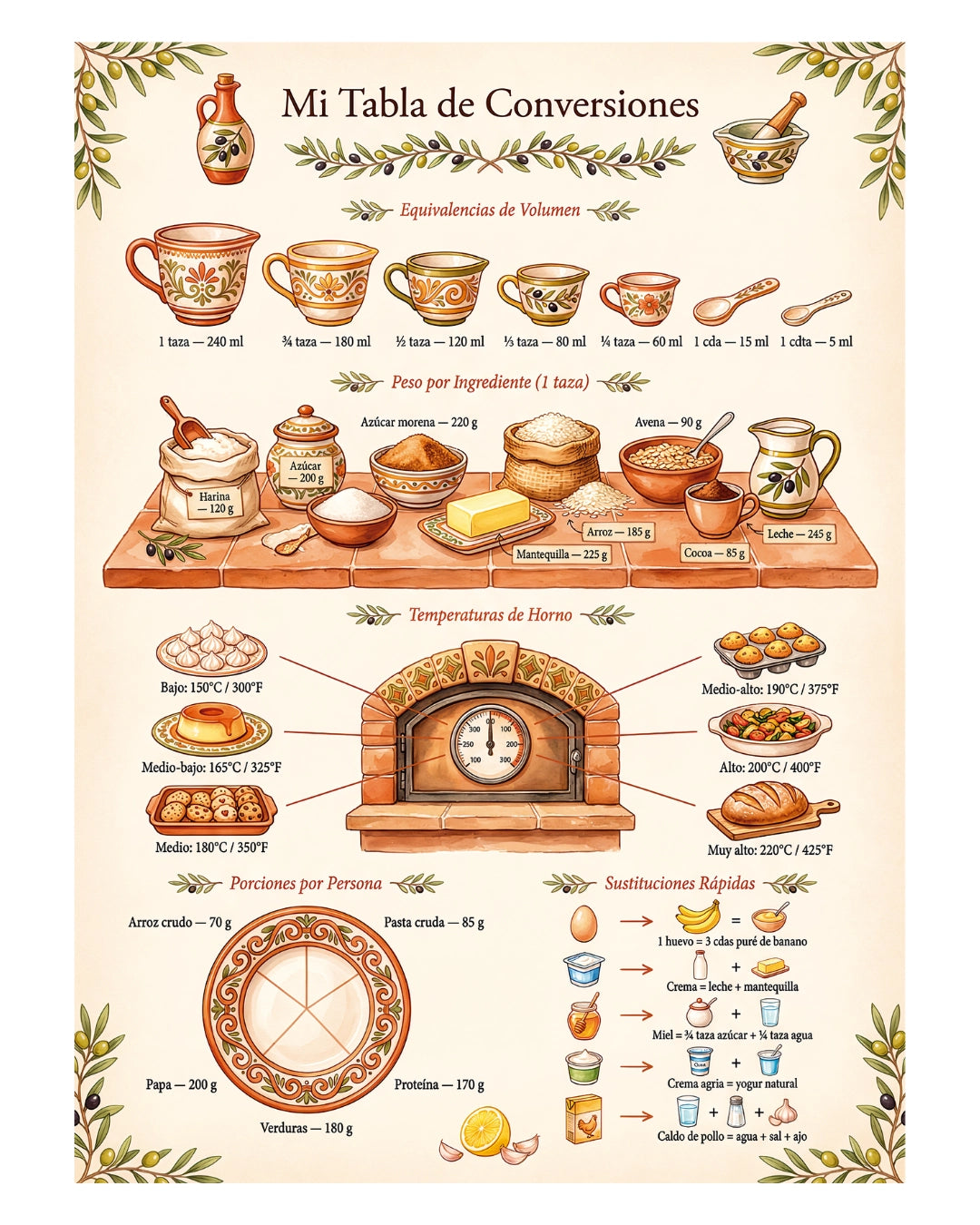Mi Tabla de Conversiones – Arte de Cocina