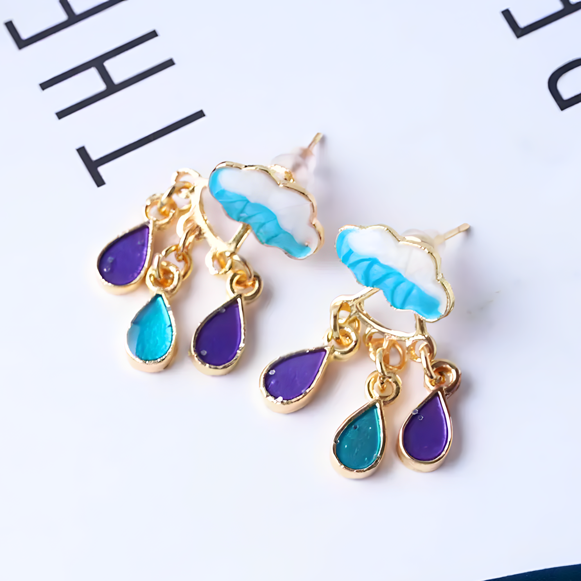 Aretes Nubes con Gotitas