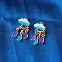 Aretes Nubes con Gotitas