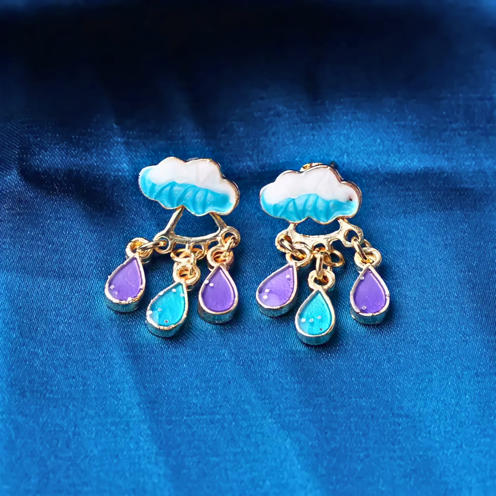 Aretes Nubes con Gotitas