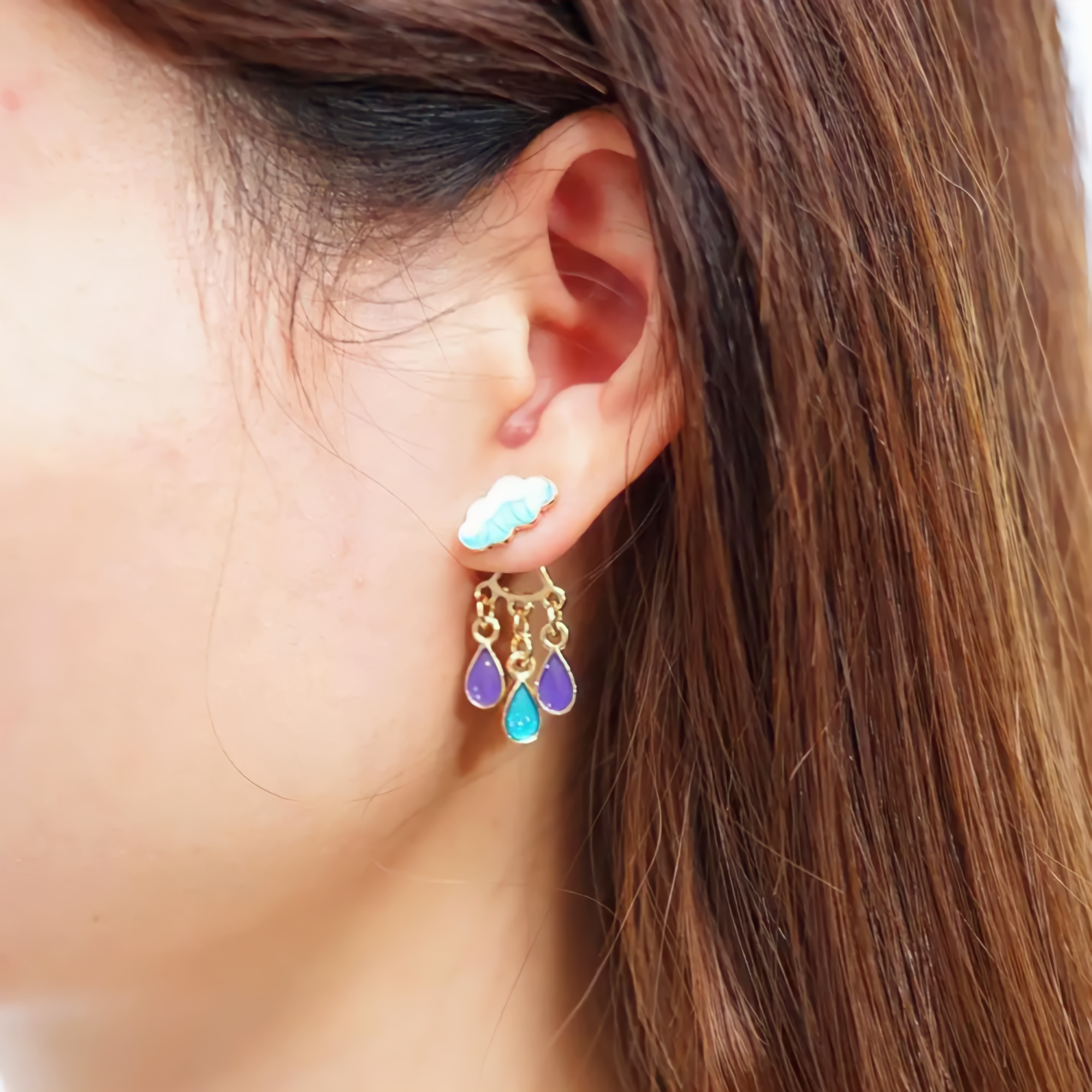 Aretes Nubes con Gotitas