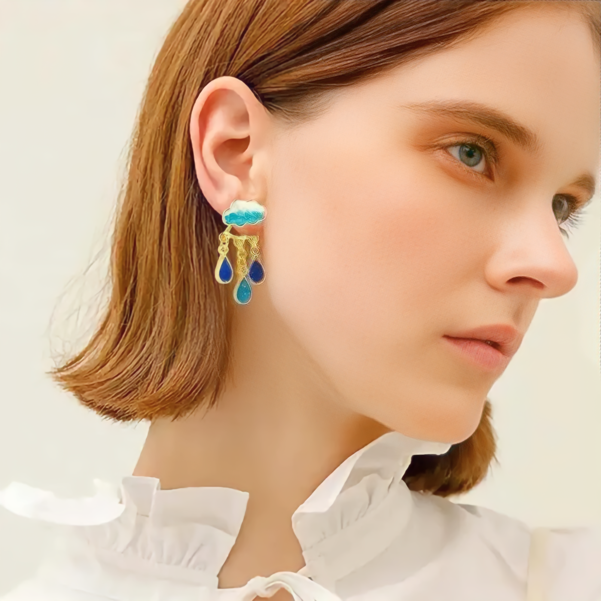 Aretes Nubes con Gotitas