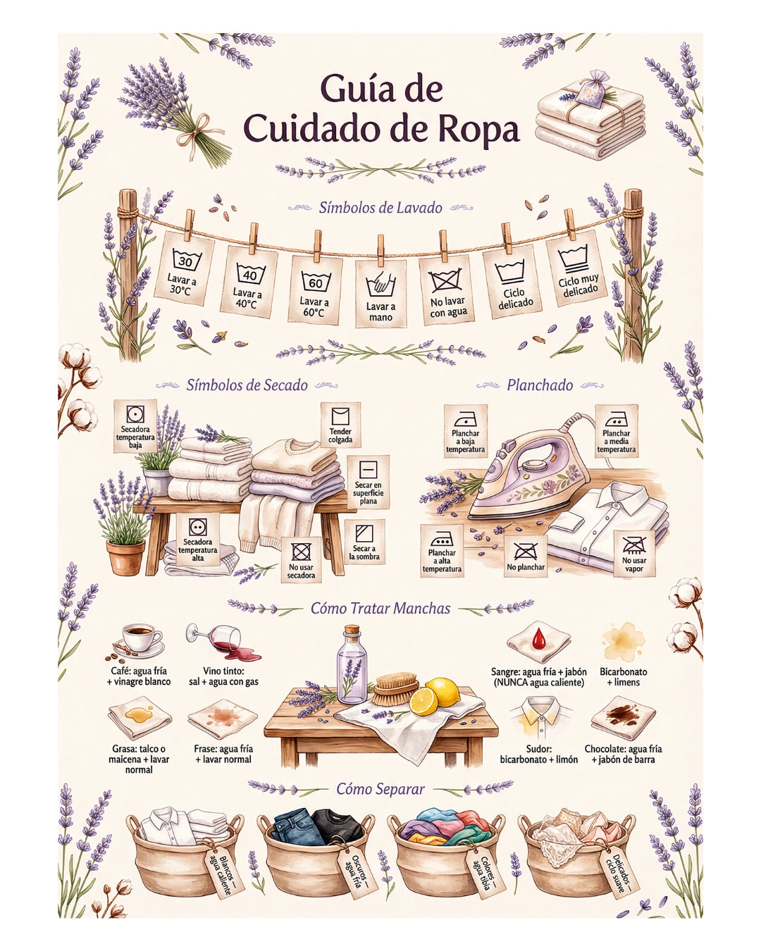 Guía de Cuidado de Ropa – Mural de Lavandería