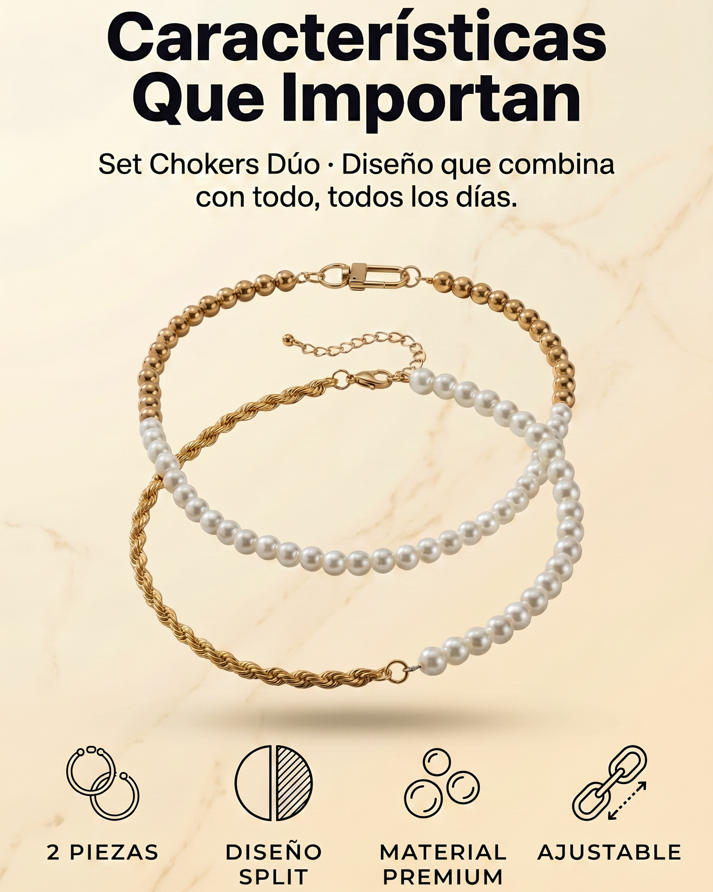 Chokers Pearl & Gold – Colección Esferas