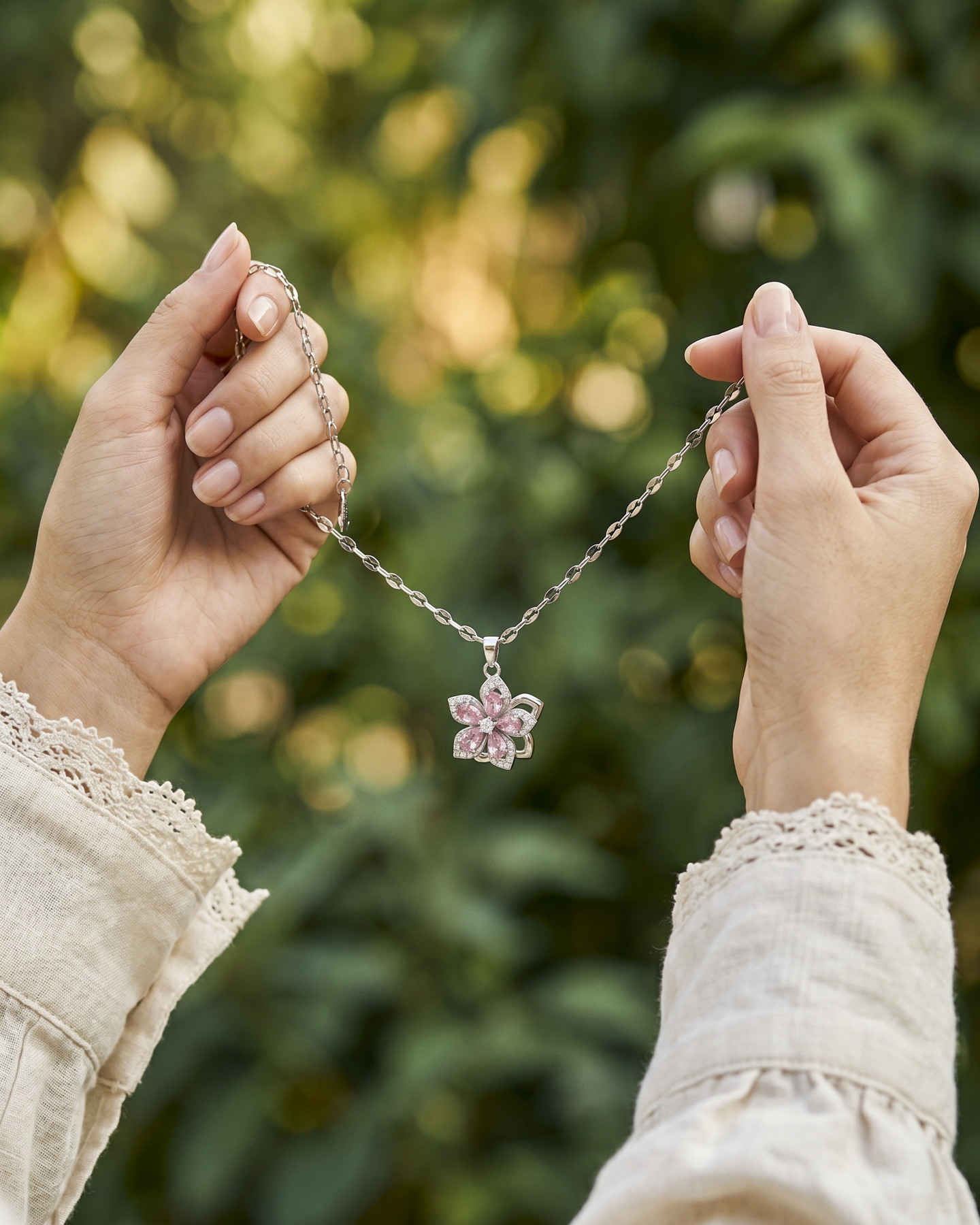 Collar Sakura – Flor Giratoria
