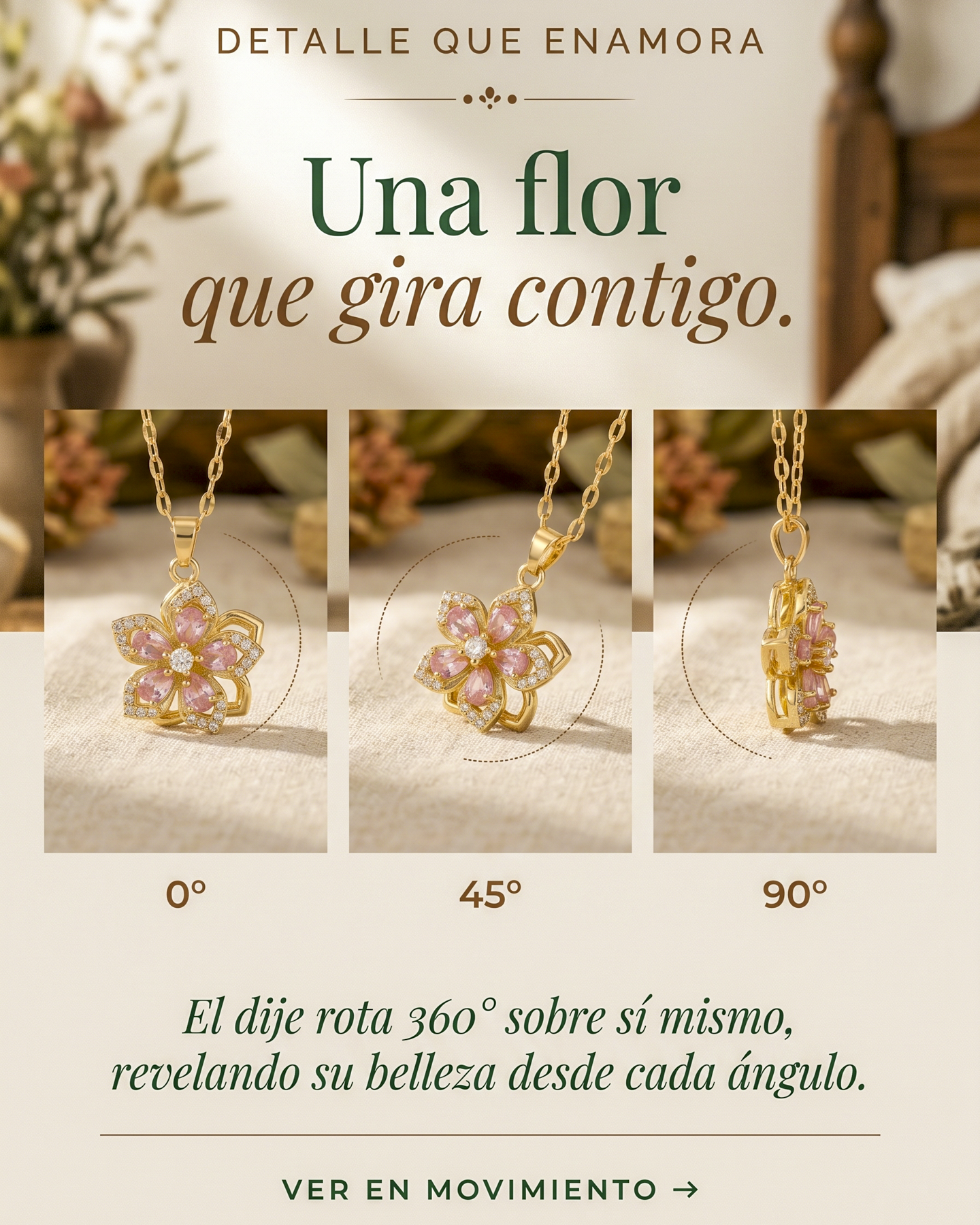Collar Sakura – Flor Giratoria