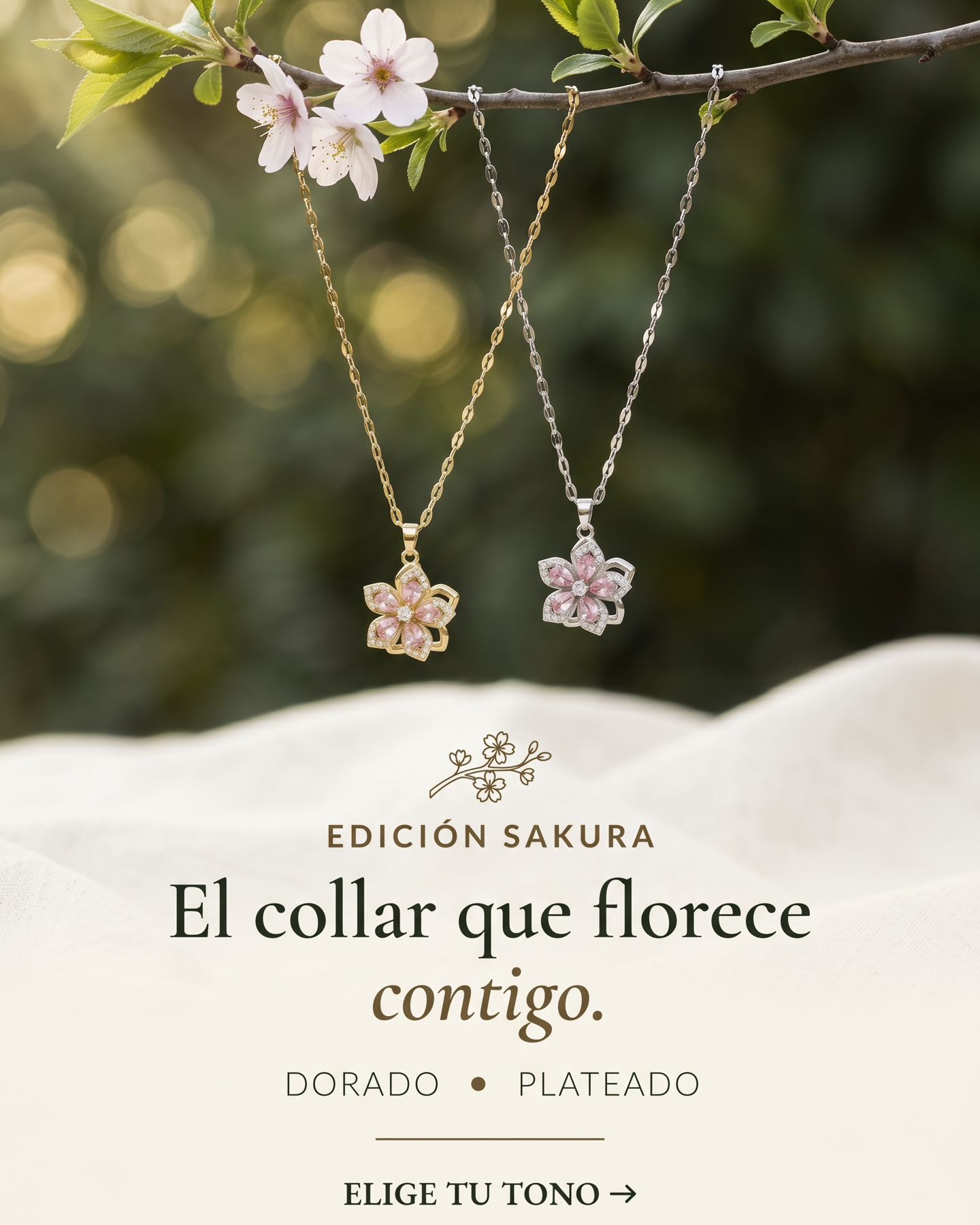 Collar Sakura – Flor Giratoria