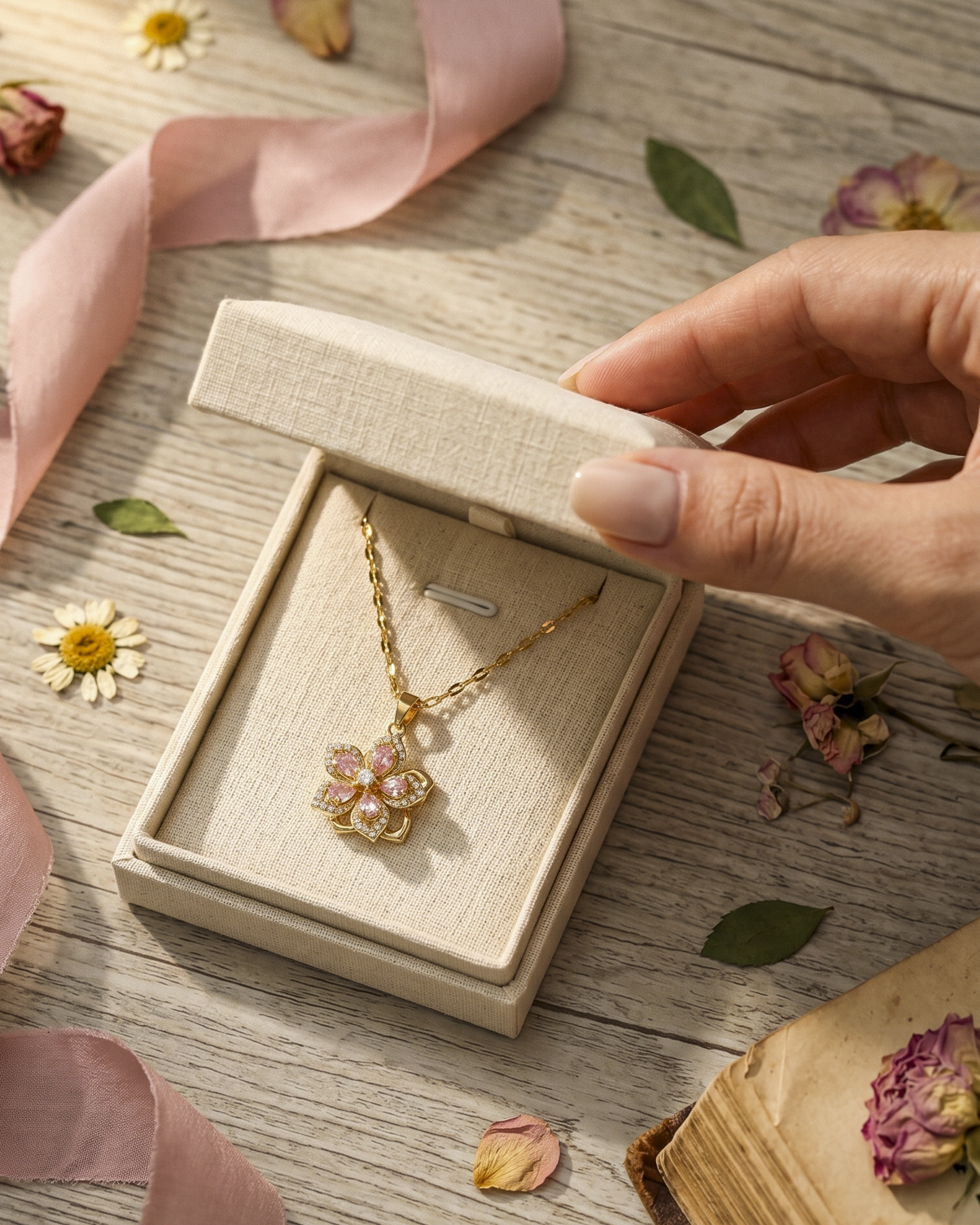 Collar Sakura – Flor Giratoria