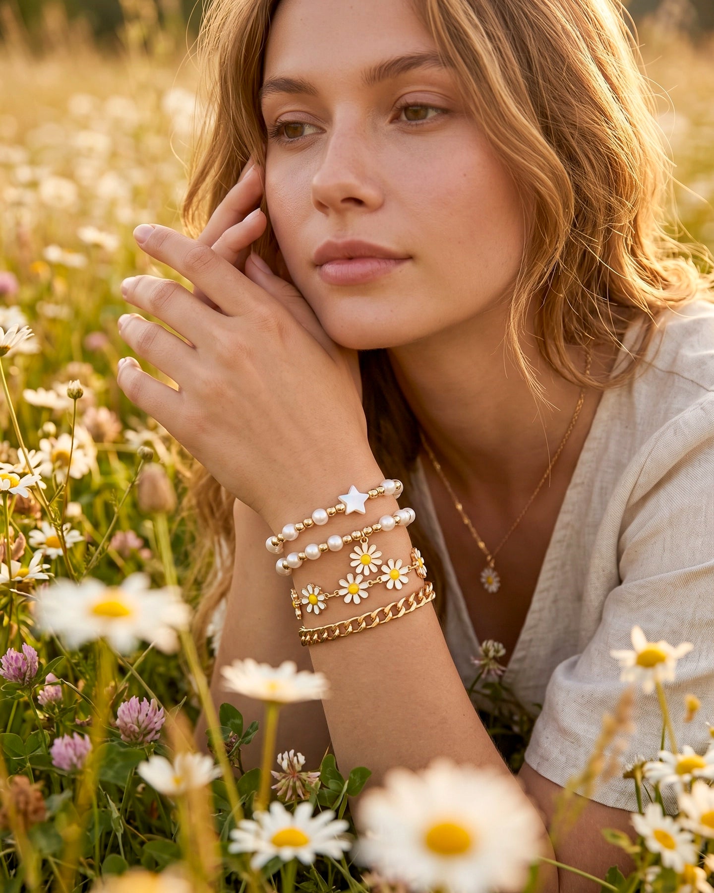 Set de 4 Pulseras – Edición Margarita