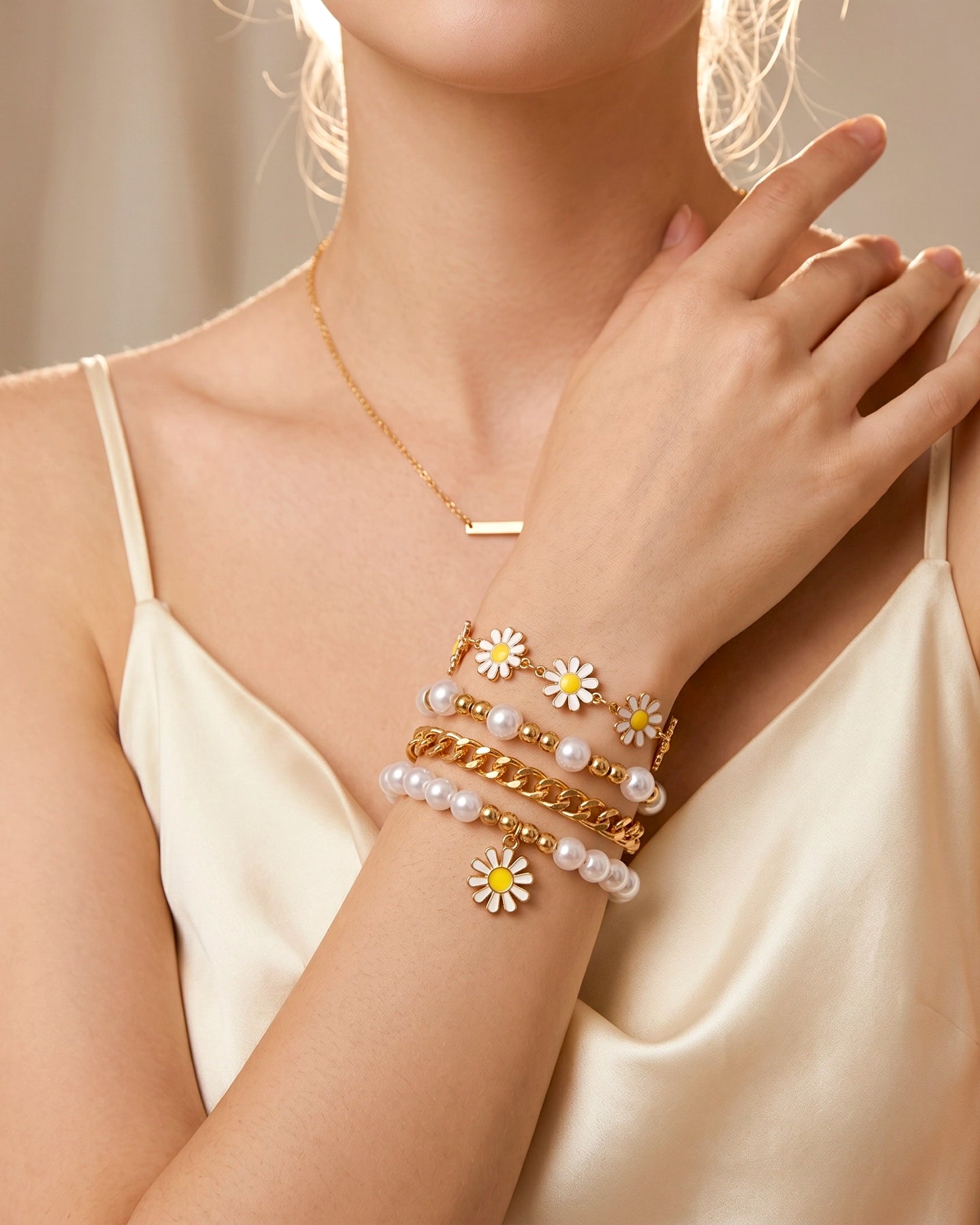 Set de 4 Pulseras – Edición Margarita