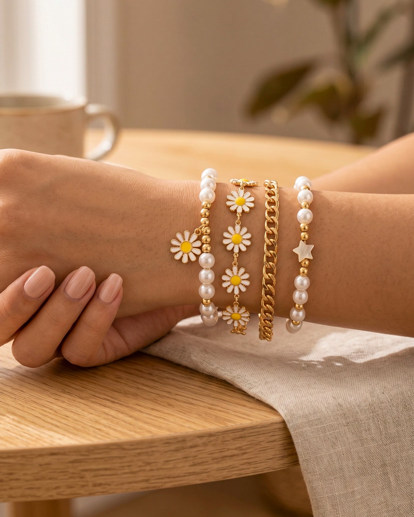Set de 4 Pulseras – Edición Margarita