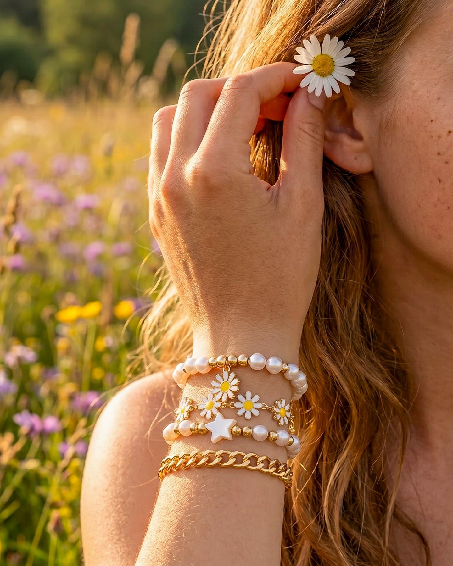 Set de 4 Pulseras – Edición Margarita