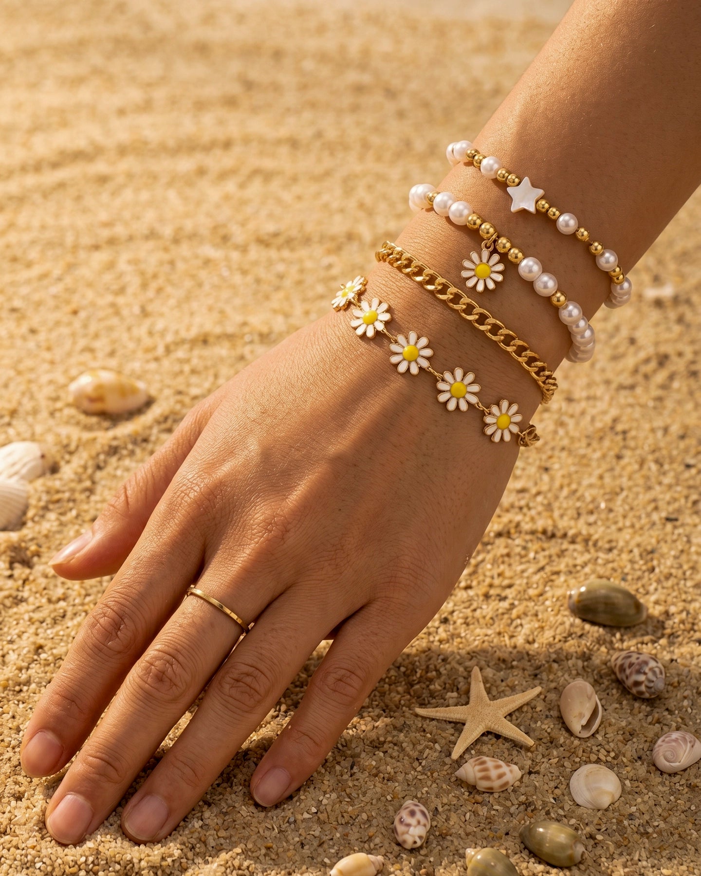 Set de 4 Pulseras – Edición Margarita