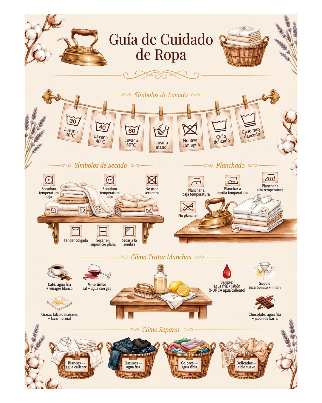 Guía de Cuidado de Ropa – Mural de Lavandería