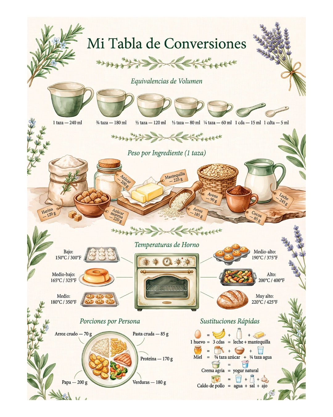 Mi Tabla de Conversiones – Arte de Cocina
