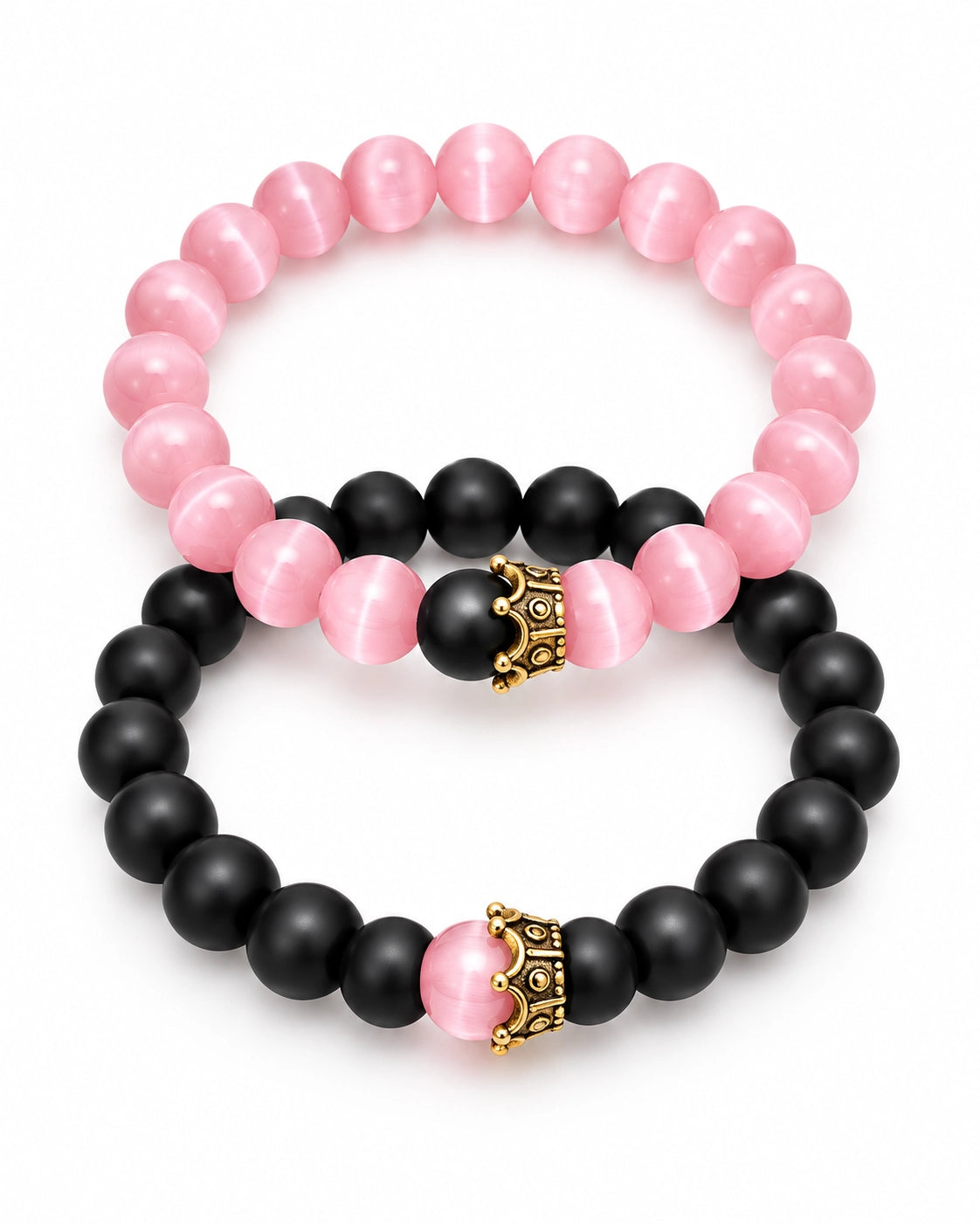 Set Pulseras Pareja – Corona Dorada