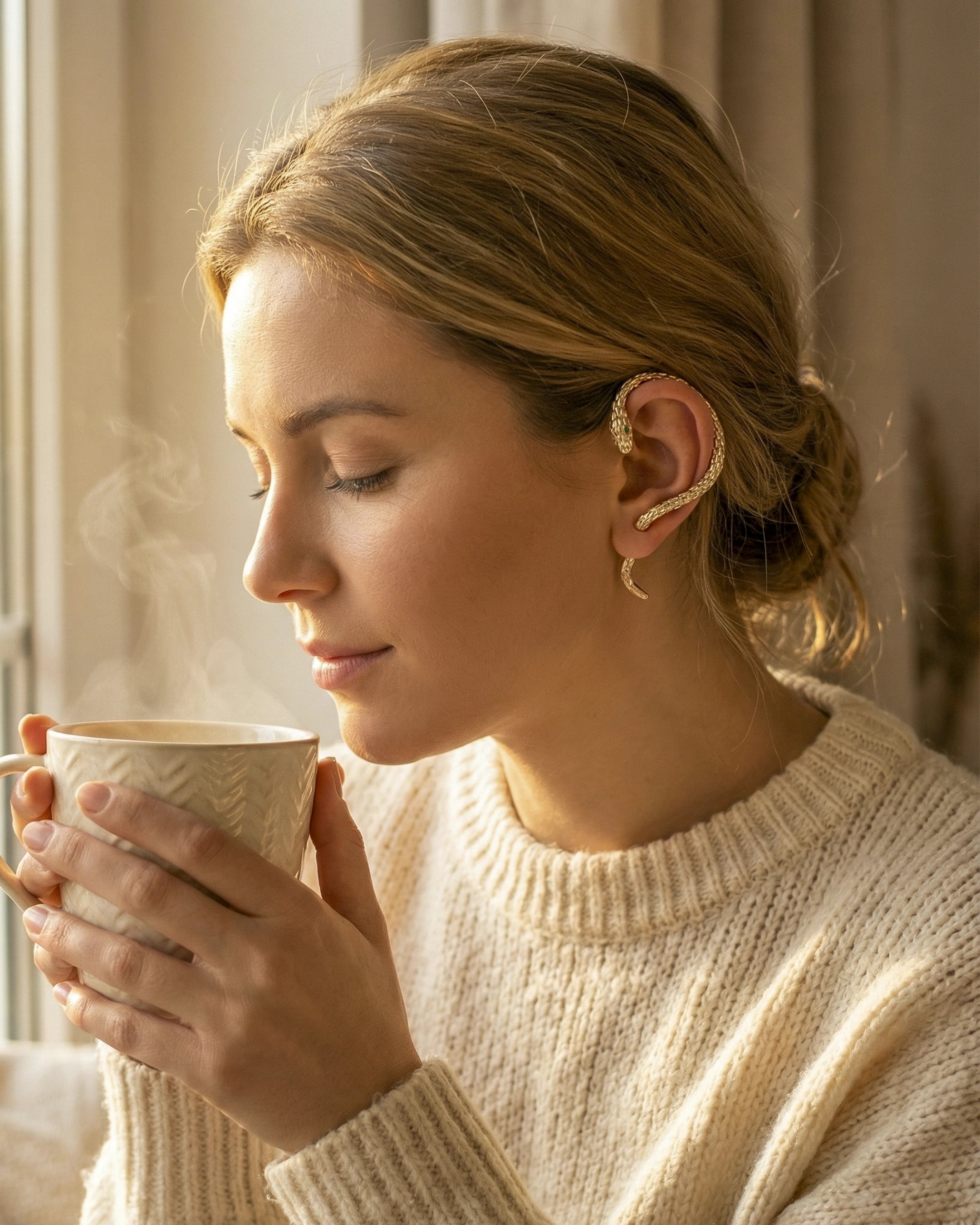 Aretes Honey Serpent – Pequeña, dorada, irresistible