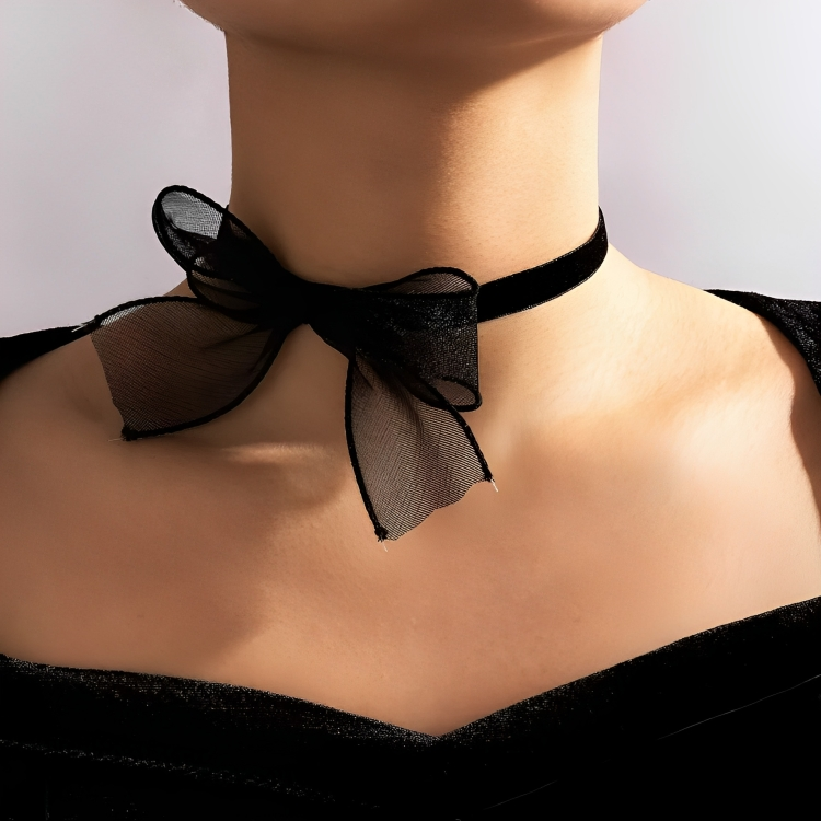 Choker con Listón Negro