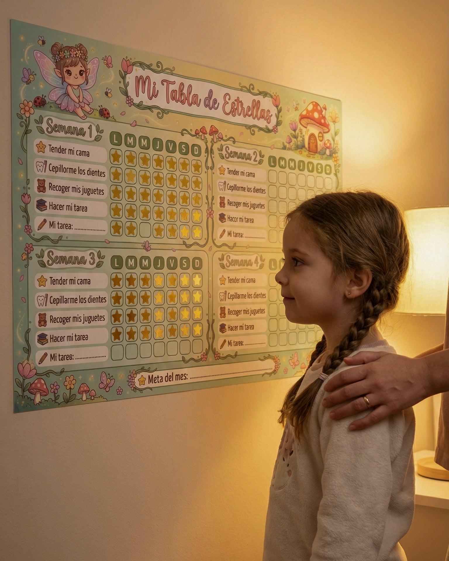 Mi Tabla de Estrellas – Tablero de Rutinas Infantil para Niñas