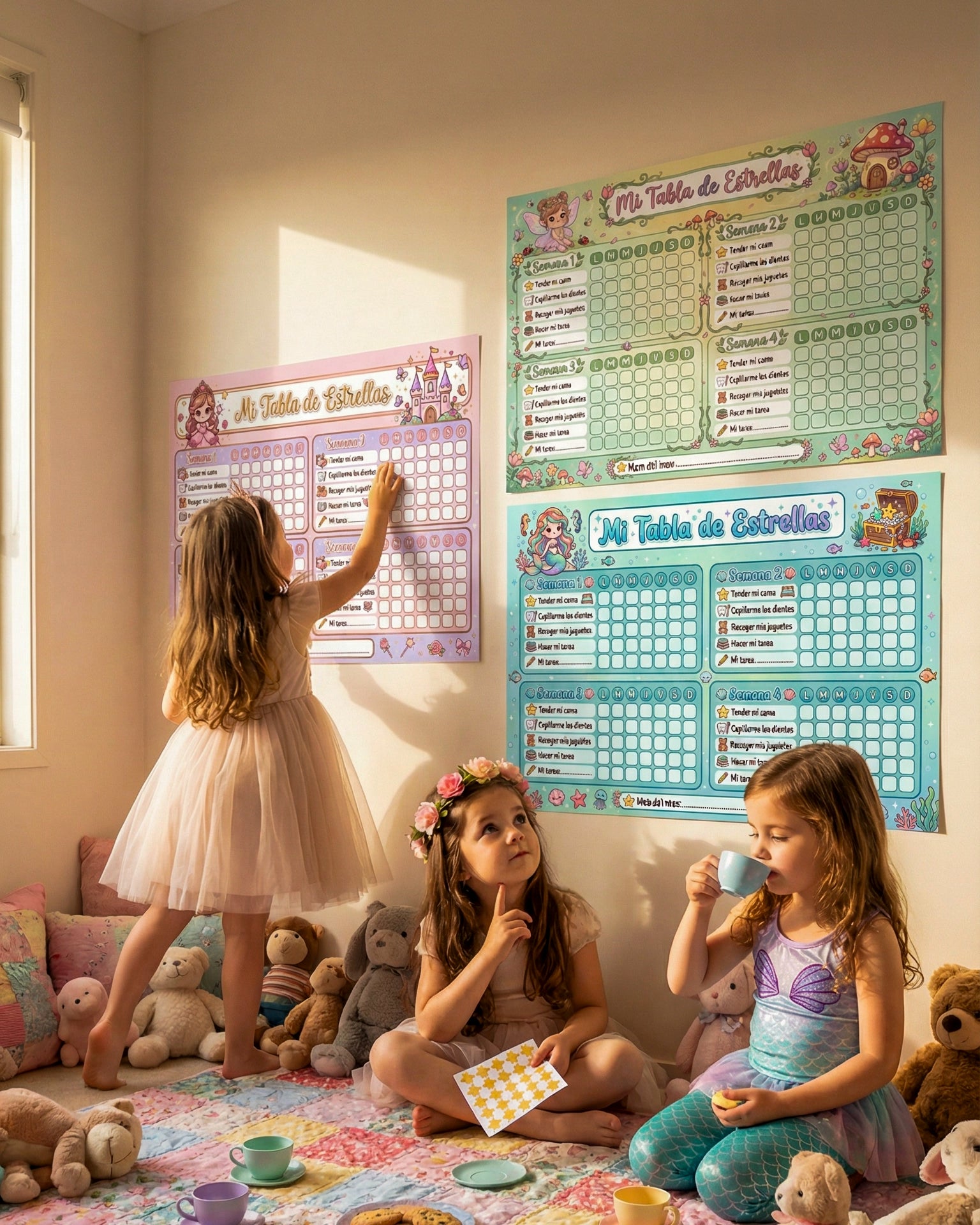 Mi Tabla de Estrellas – Tablero de Rutinas Infantil para Niñas