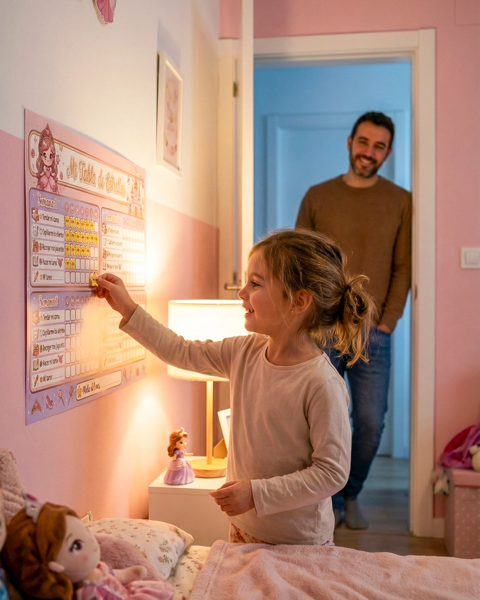 Mi Tabla de Estrellas – Tablero de Rutinas Infantil para Niñas