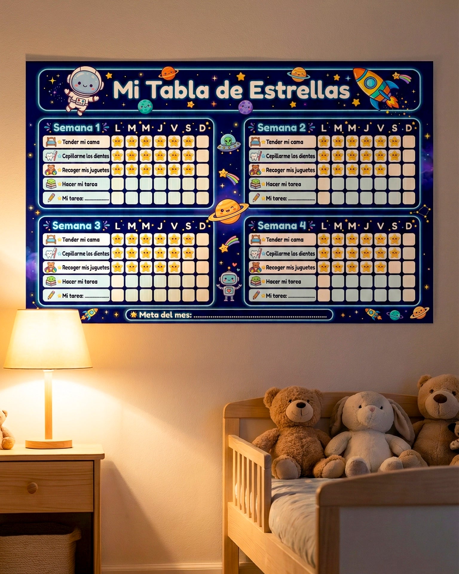 Mi Tabla de Estrellas – Tablero de Rutinas Infantil para Niños