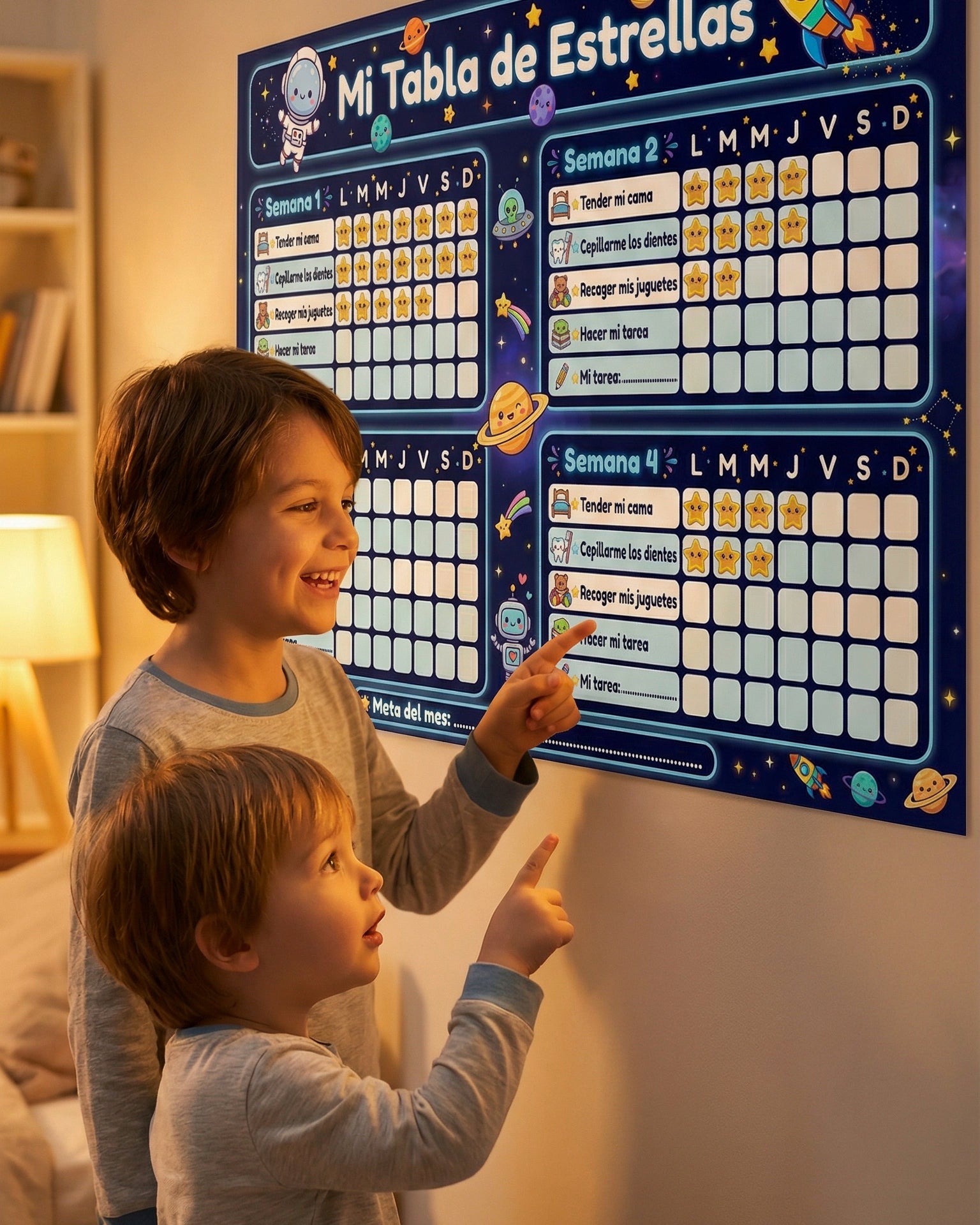 Mi Tabla de Estrellas – Tablero de Rutinas Infantil para Niños