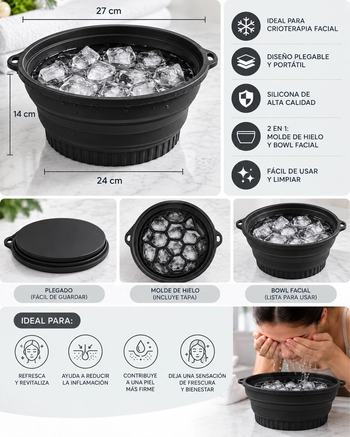 Bowl Facial Crioterapia – Con Molde de Hielo