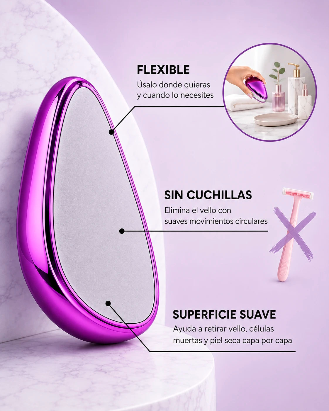Depiladora de Cristal - Piel Suave