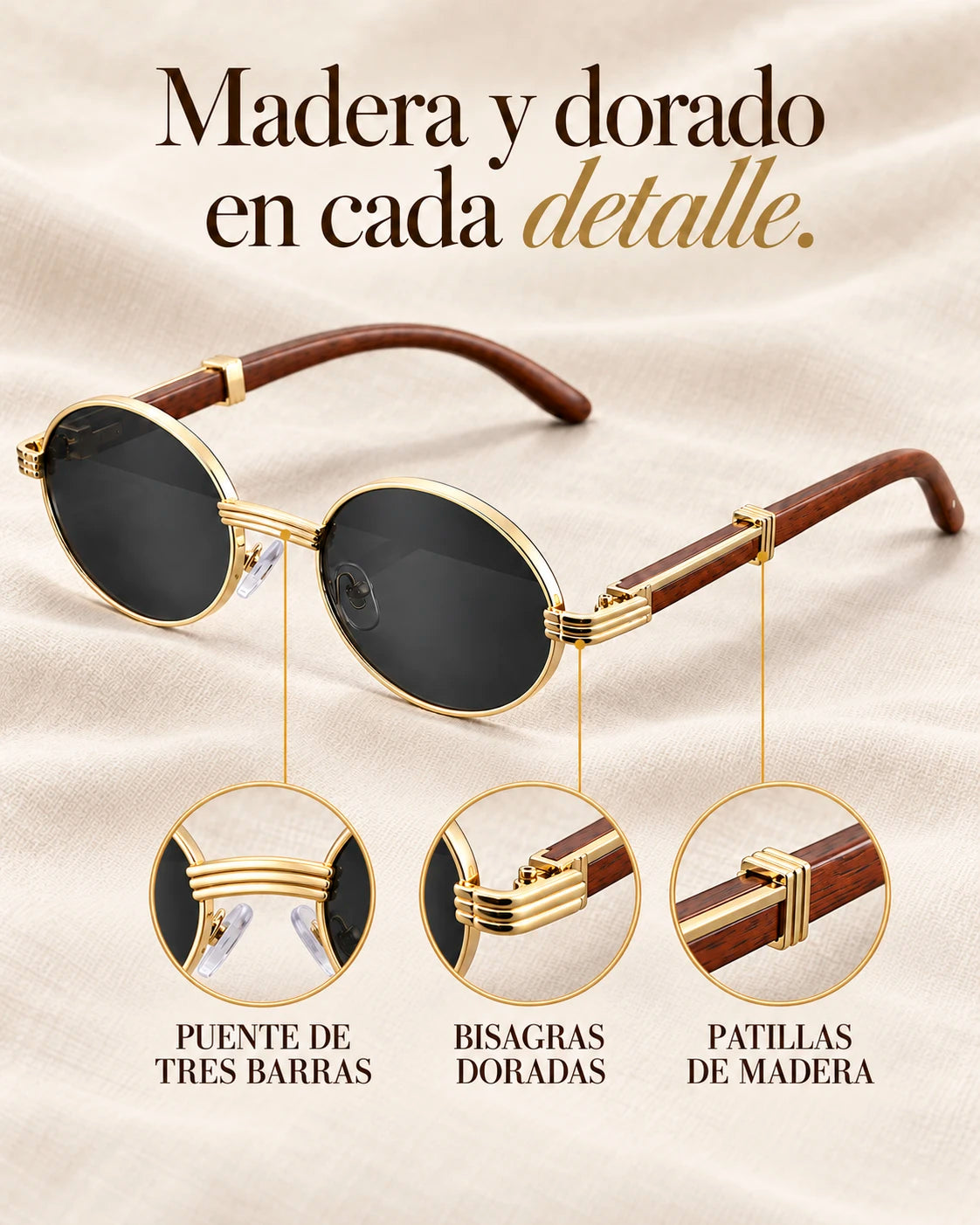 Lentes Moka – Café y Dorado