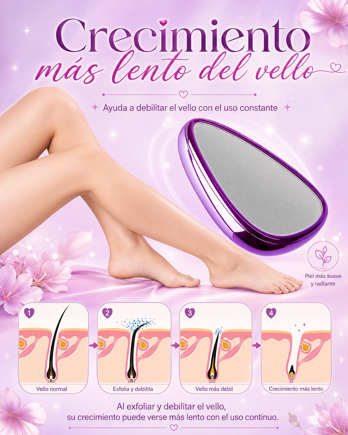 Depiladora de Cristal - Piel Suave