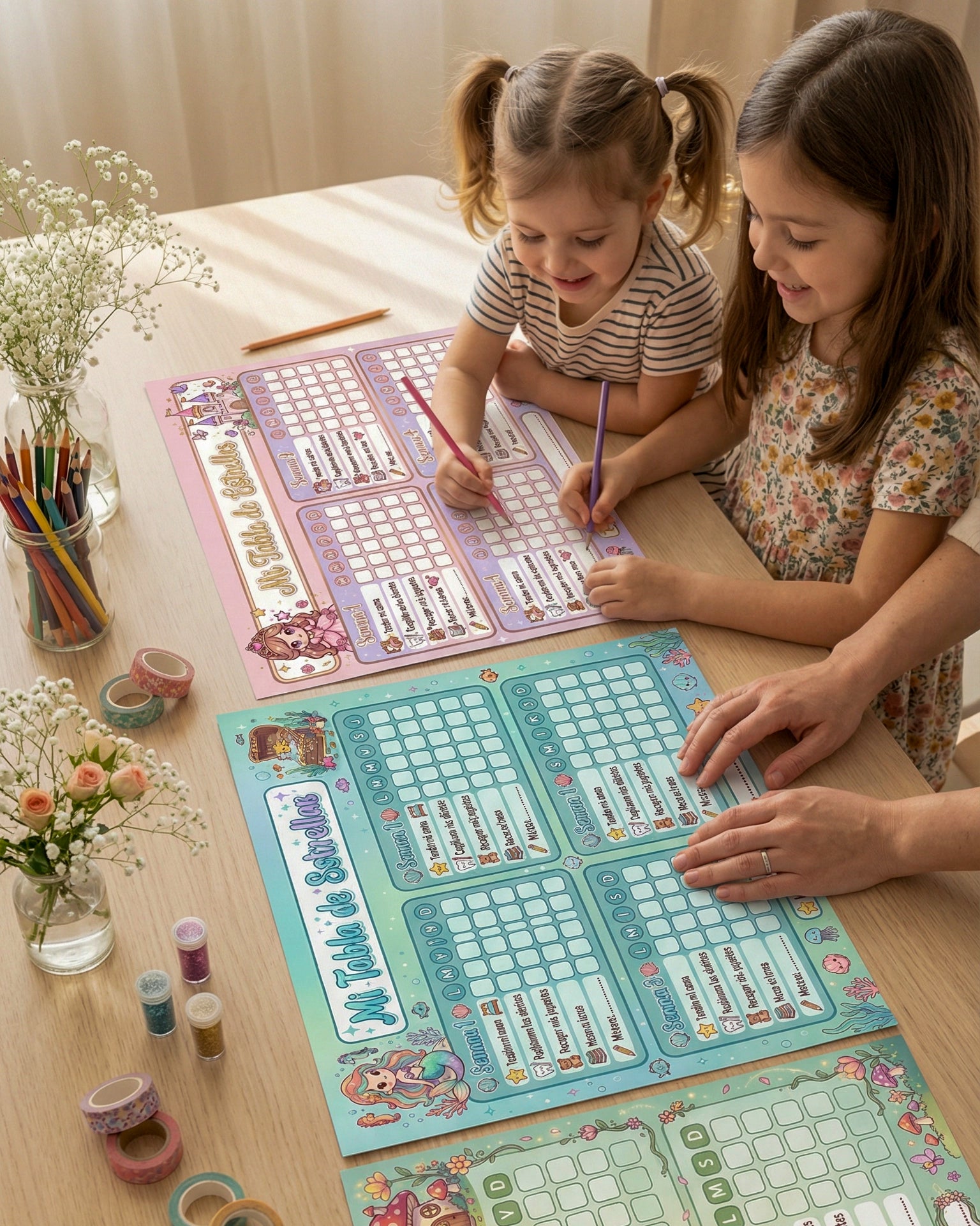 Mi Tabla de Estrellas – Tablero de Rutinas Infantil para Niñas