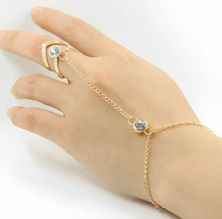 Pulsera con Anillo de Perla Brillante