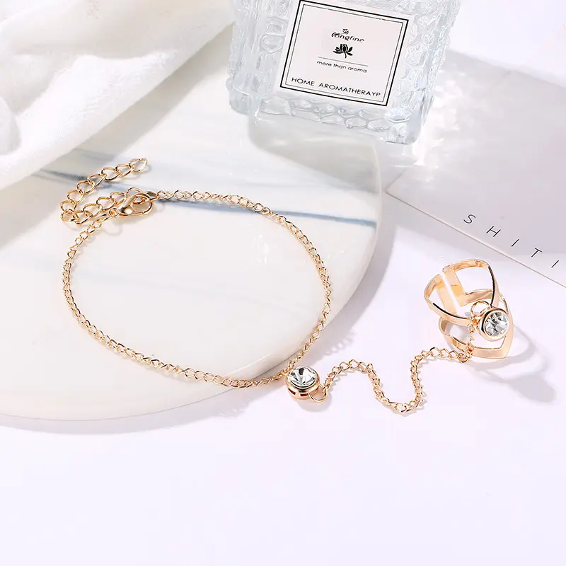 Pulsera con Anillo de Perla Brillante
