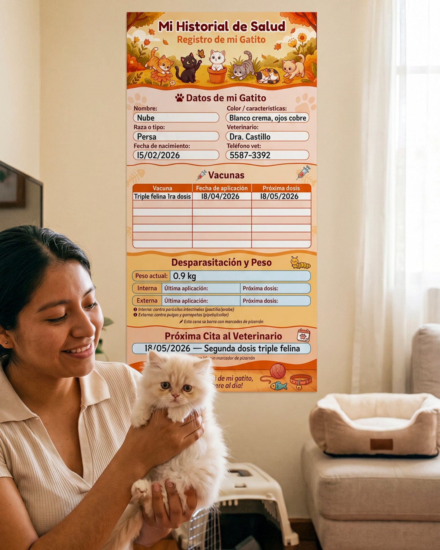 Historial de Salud Para Tu Gato – Gatitos y Adultos
