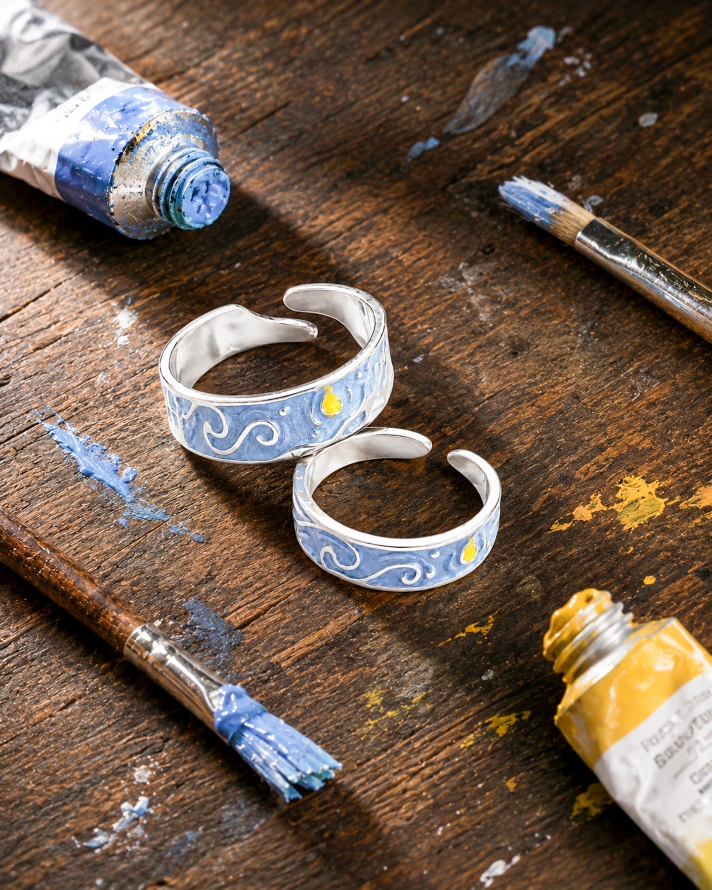 Anillos de Pareja Van Gogh – Noche Estrellada