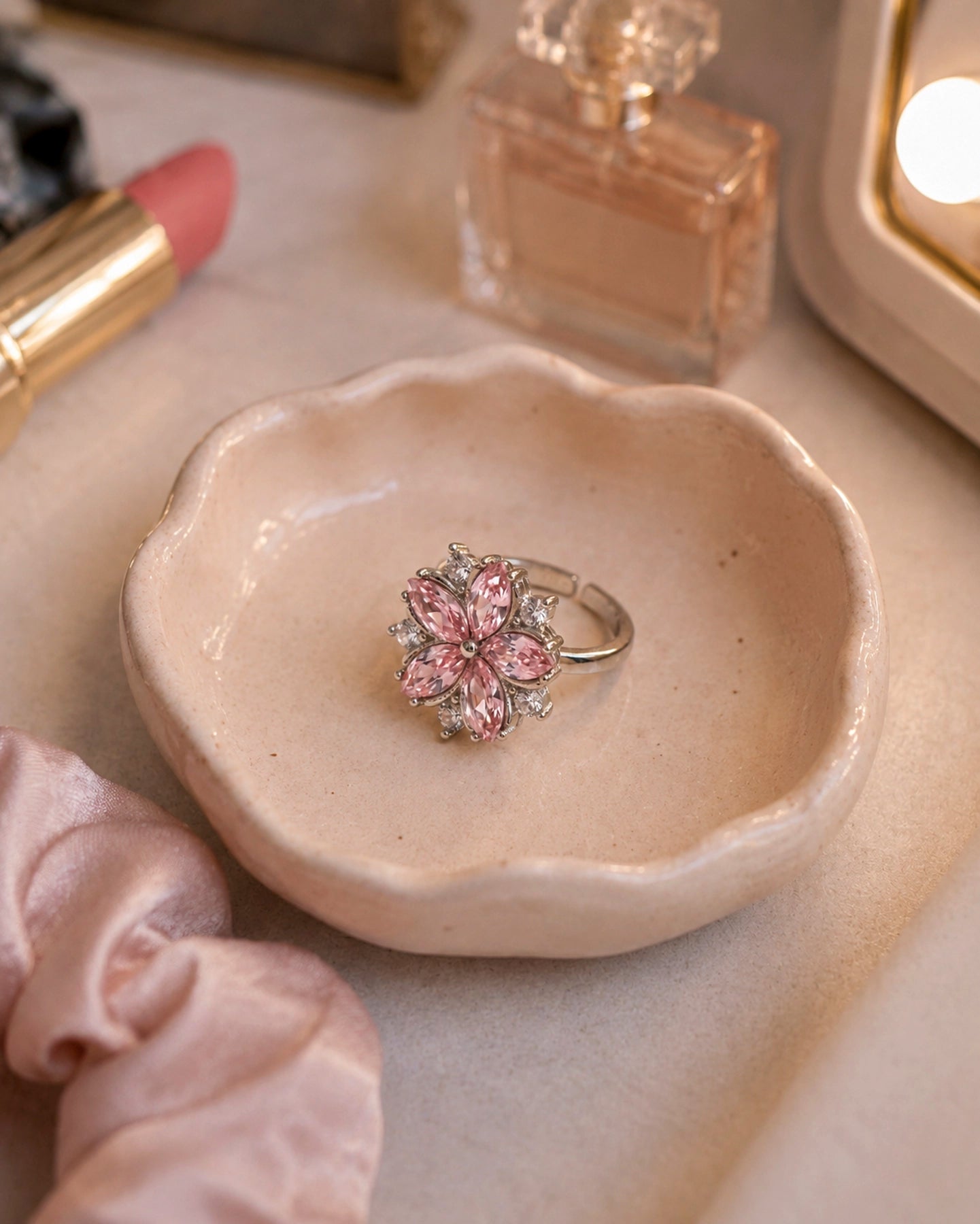 Flor de Cerezo – Anillo Ajustable