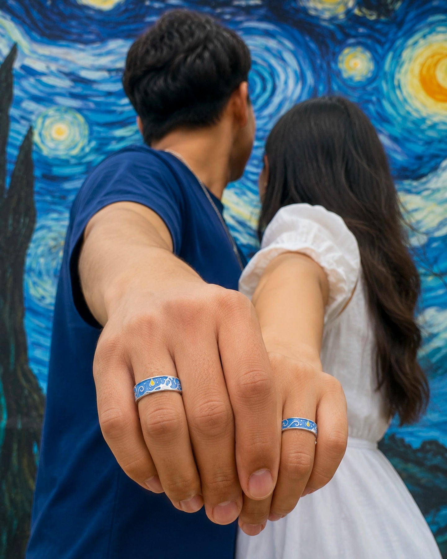Anillos de Pareja Van Gogh – Noche Estrellada