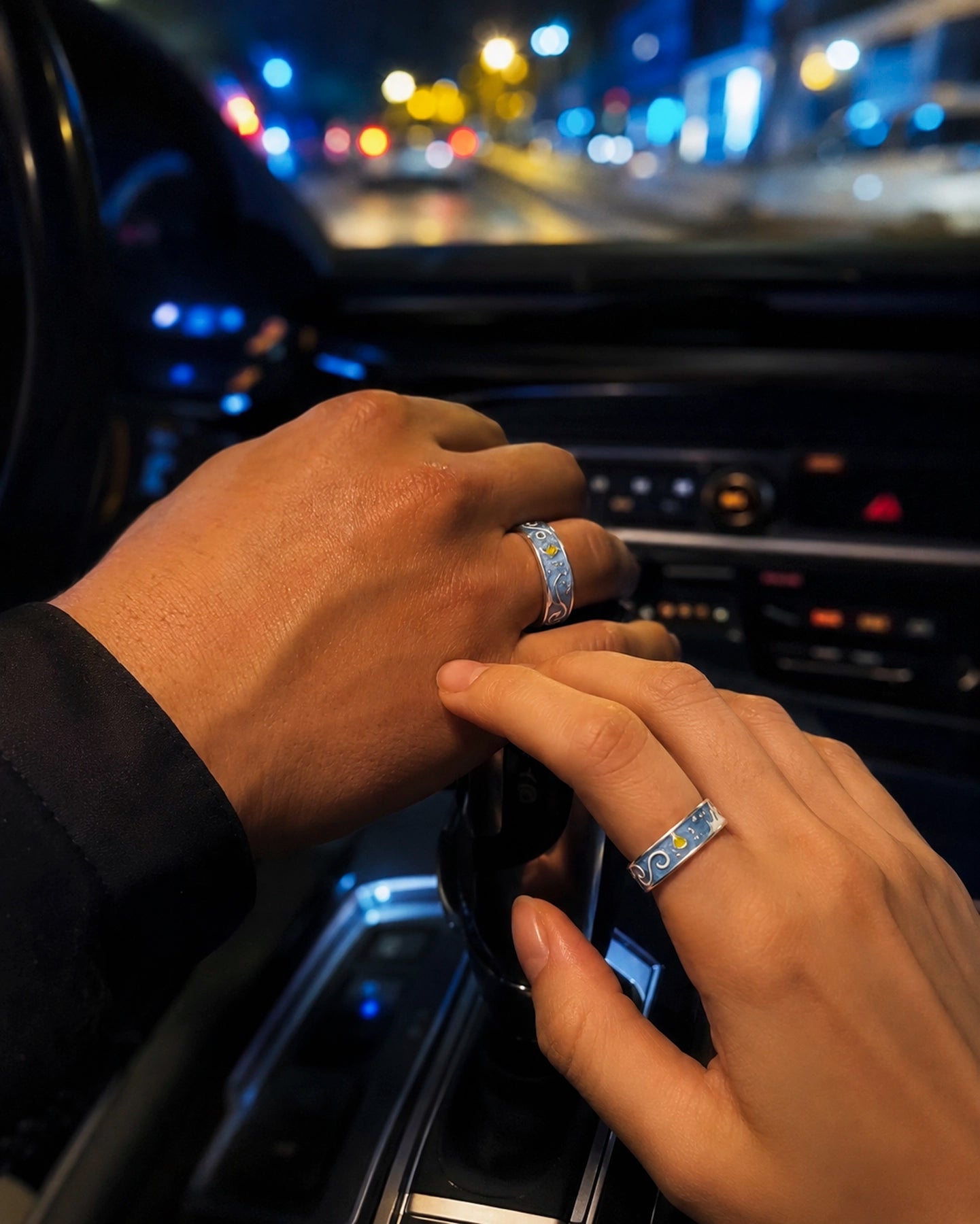 Anillos de Pareja Van Gogh – Noche Estrellada