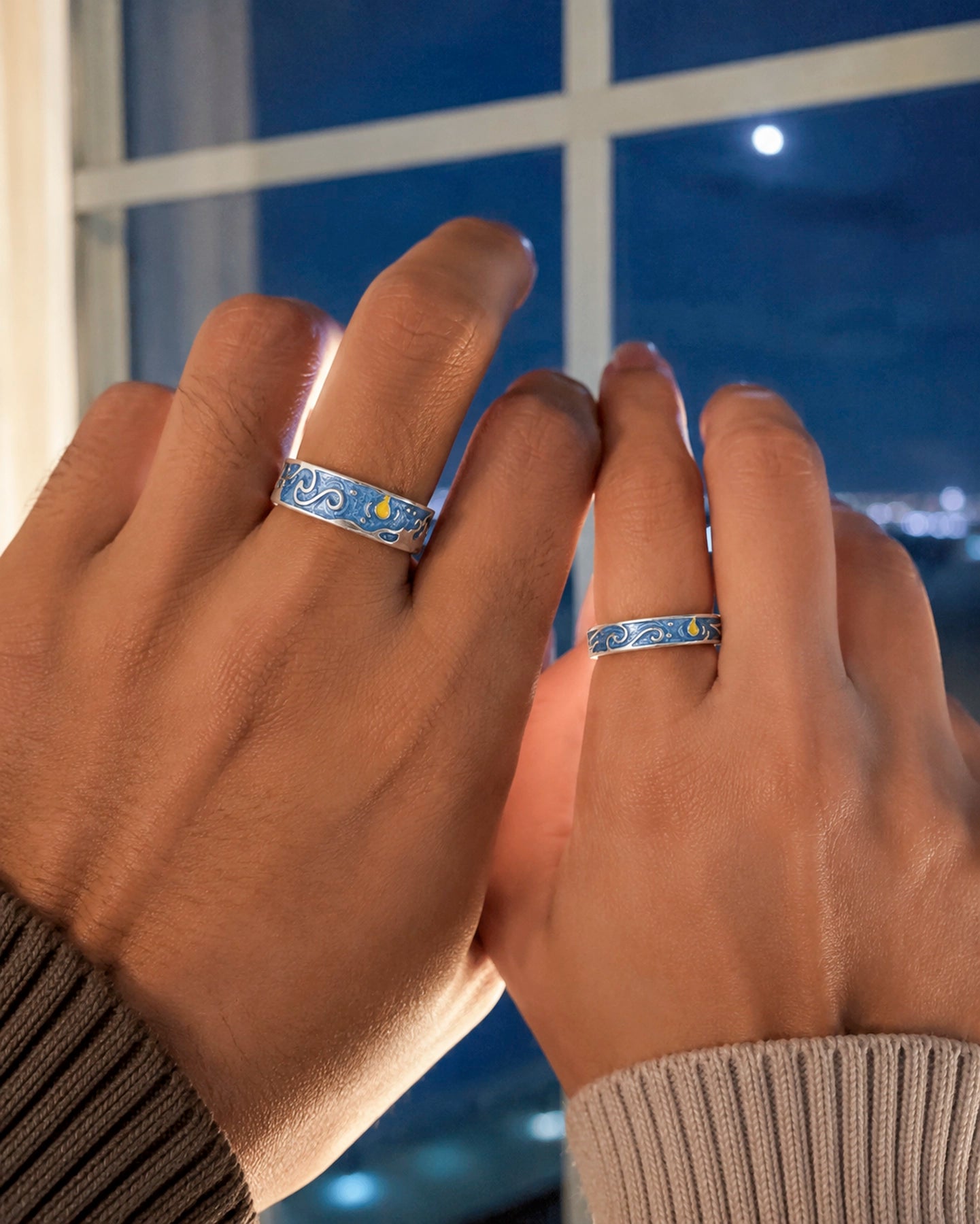 Anillos de Pareja Van Gogh – Noche Estrellada