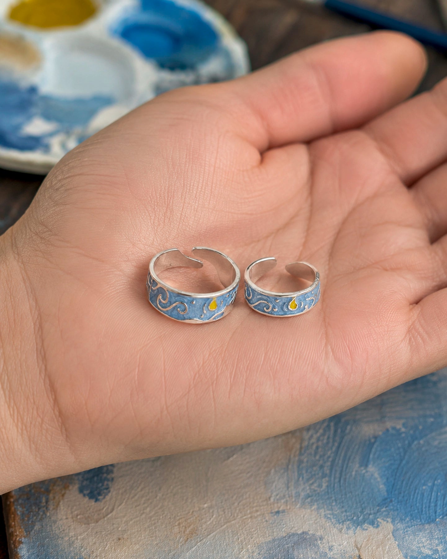Anillos de Pareja Van Gogh – Noche Estrellada