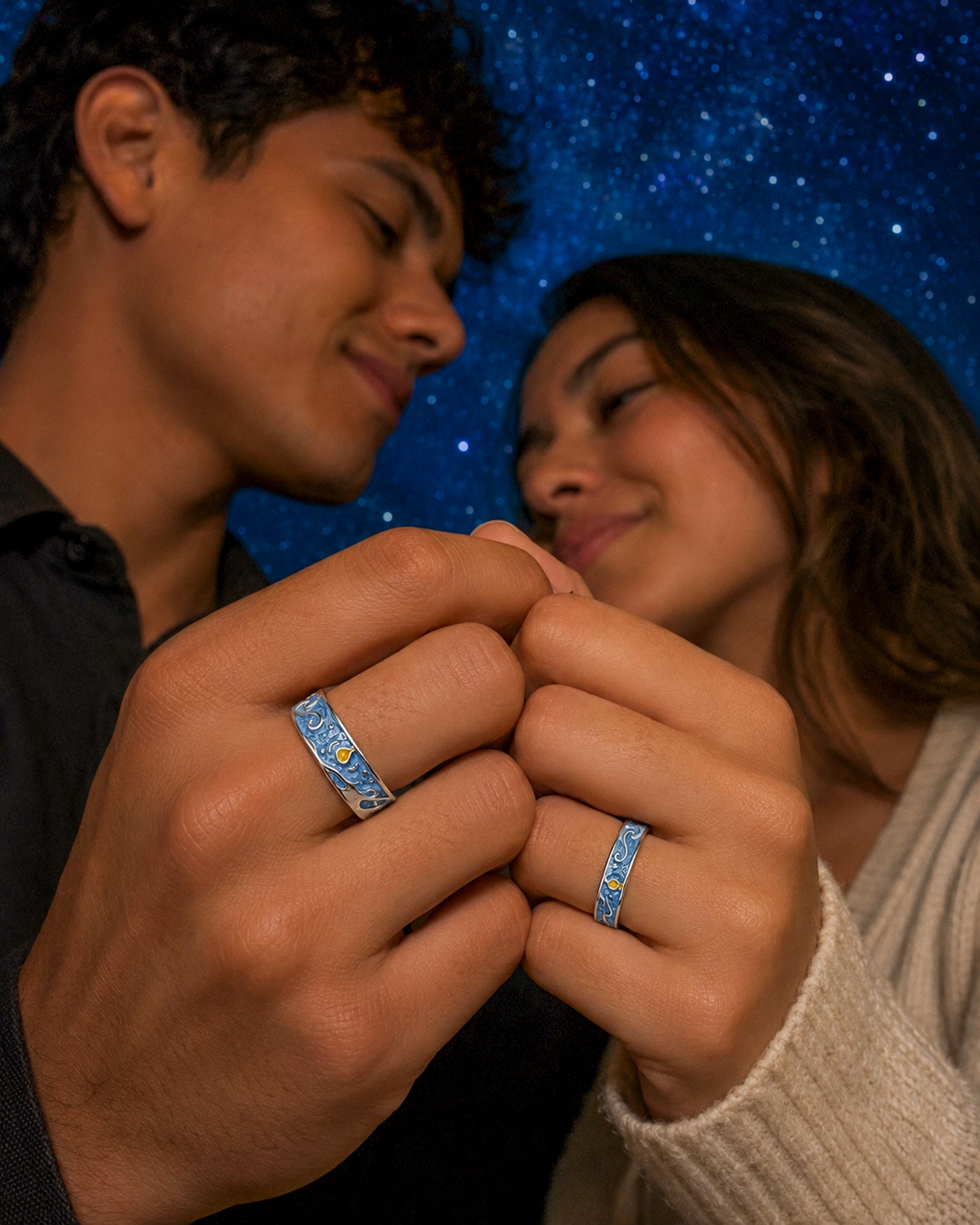 Anillos de Pareja Van Gogh – Noche Estrellada