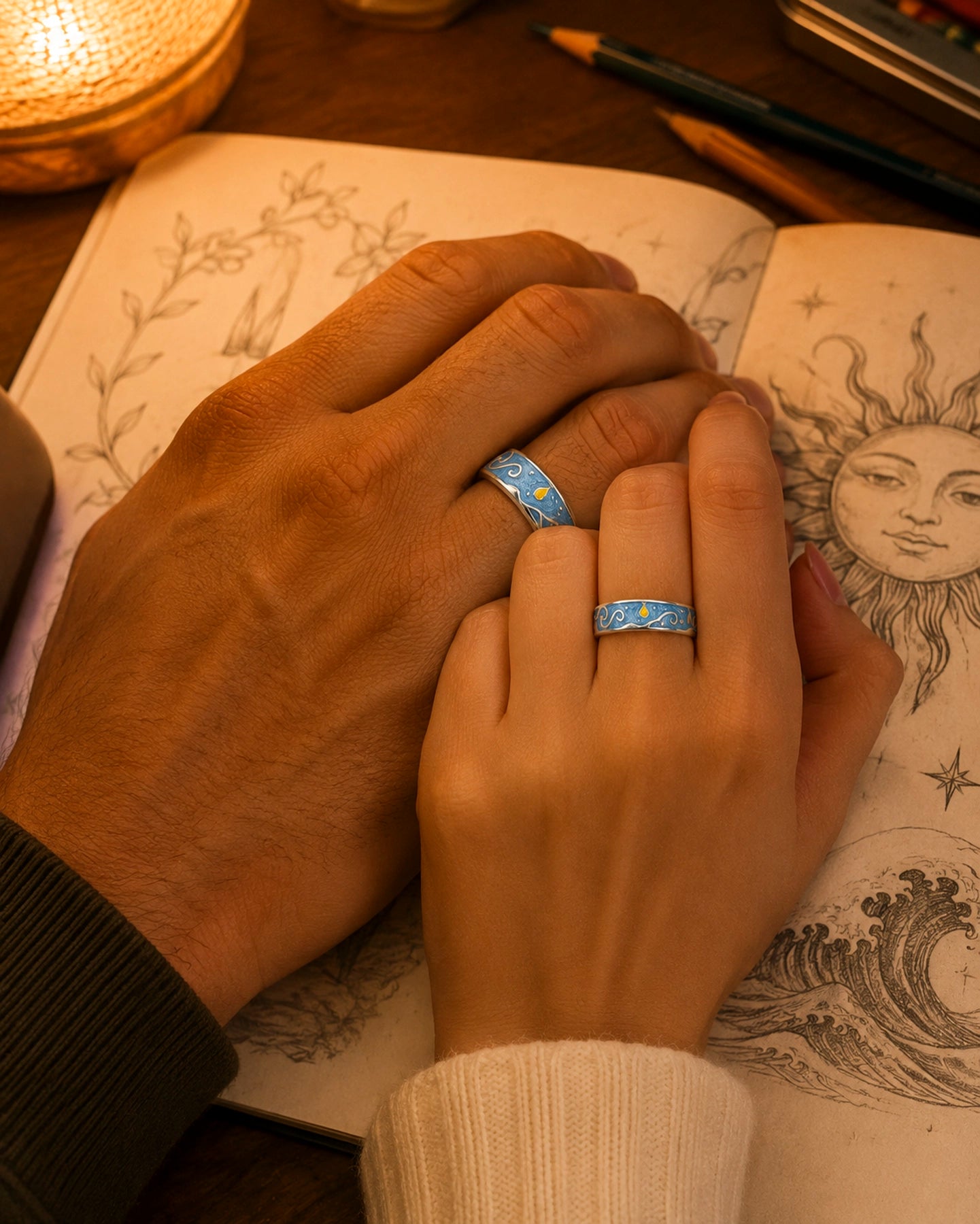Anillos de Pareja Van Gogh – Noche Estrellada